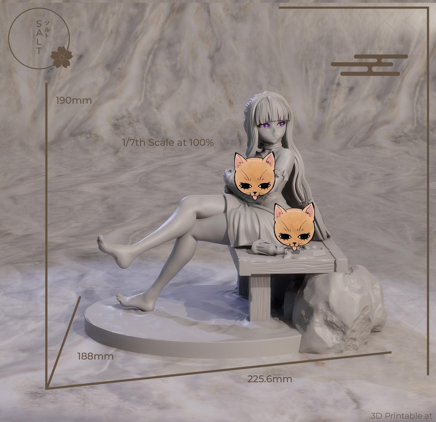 Mage Girl Model Kit | 3D Resin Printed Figurine | Salt Sculpt