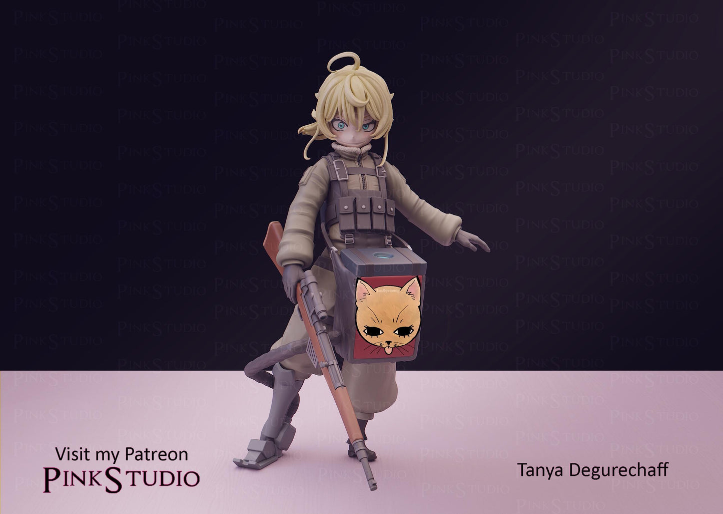 Soldier Girl Model Kit | 3D Resin Printed Figurine | Pink Studio