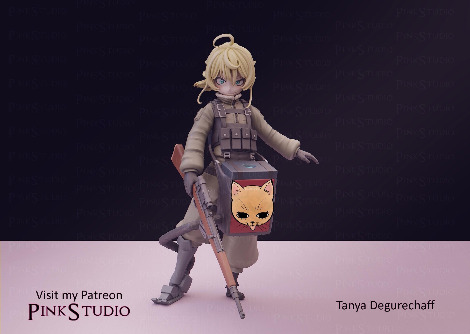 Soldier Girl Model Kit | 3D Resin Printed Figurine | Pink Studio