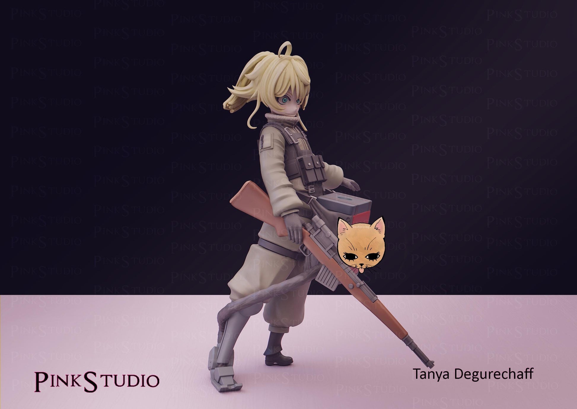 Soldier Girl Model Kit | 3D Resin Printed Figurine | Pink Studio