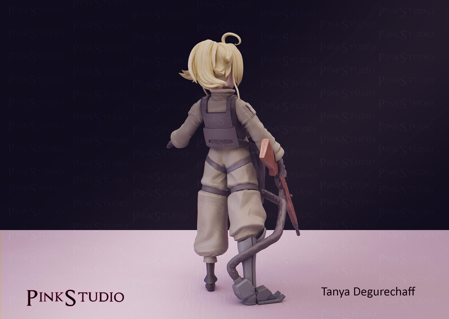 Soldier Girl Model Kit | 3D Resin Printed Figurine | Pink Studio