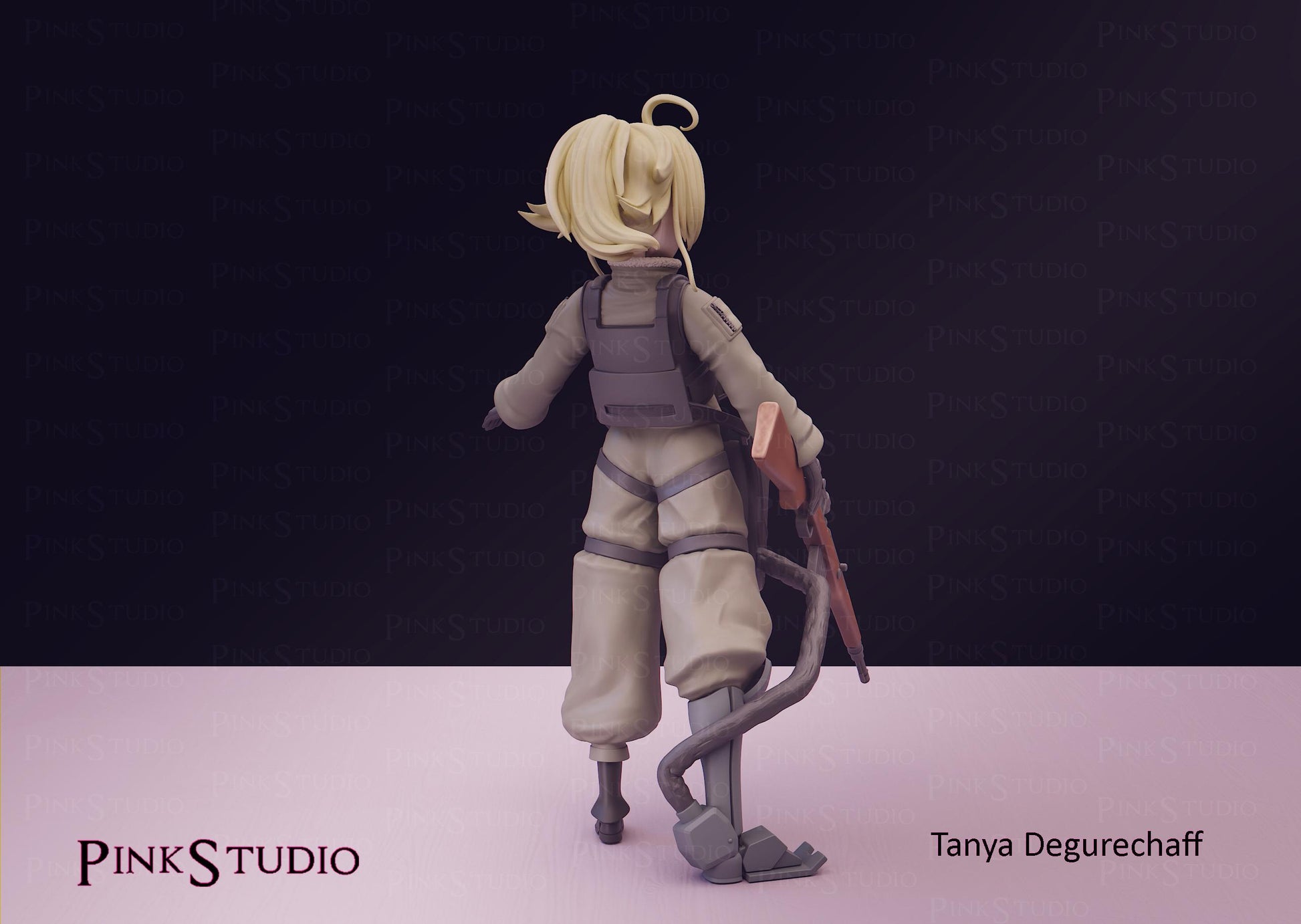 Soldier Girl Model Kit | 3D Resin Printed Figurine | Pink Studio