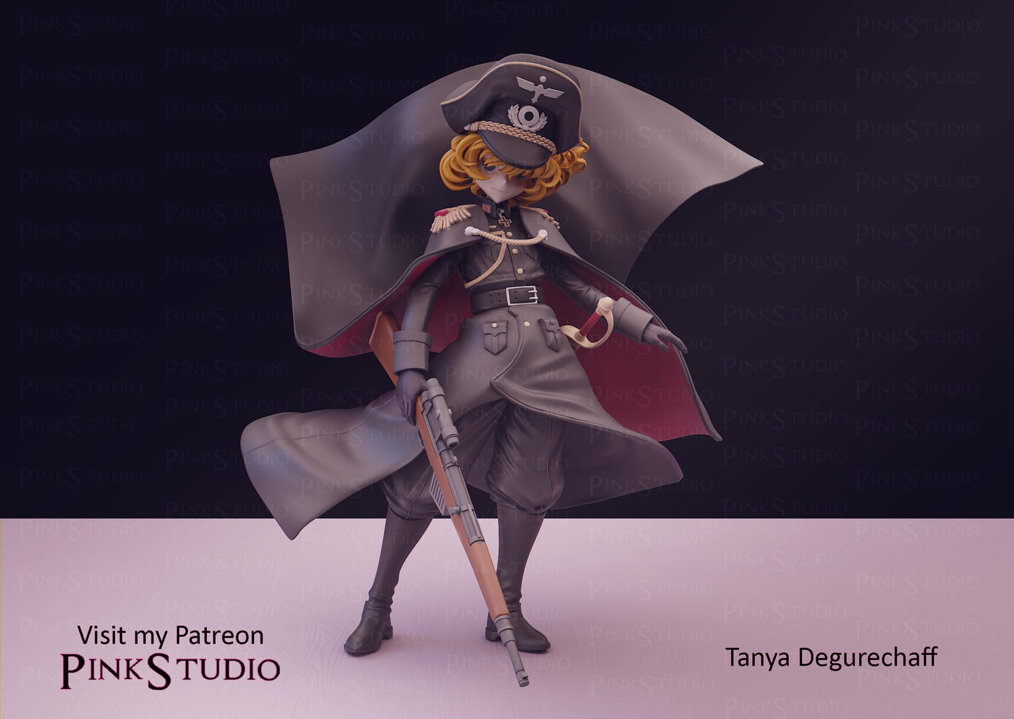 Soldier Girl Model Kit | 3D Resin Printed Figurine | Pink Studio