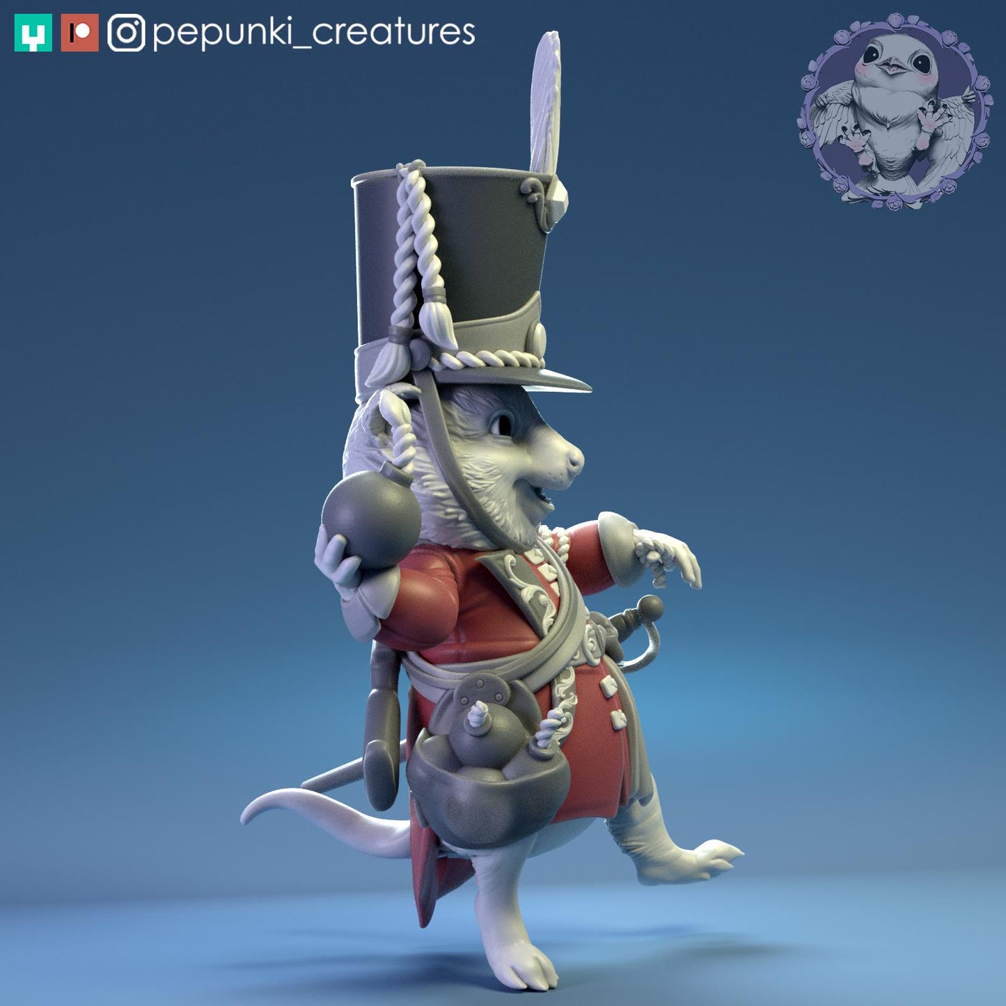 Quokka Grenadier | Tabletop Miniature | Pepunki Creatures