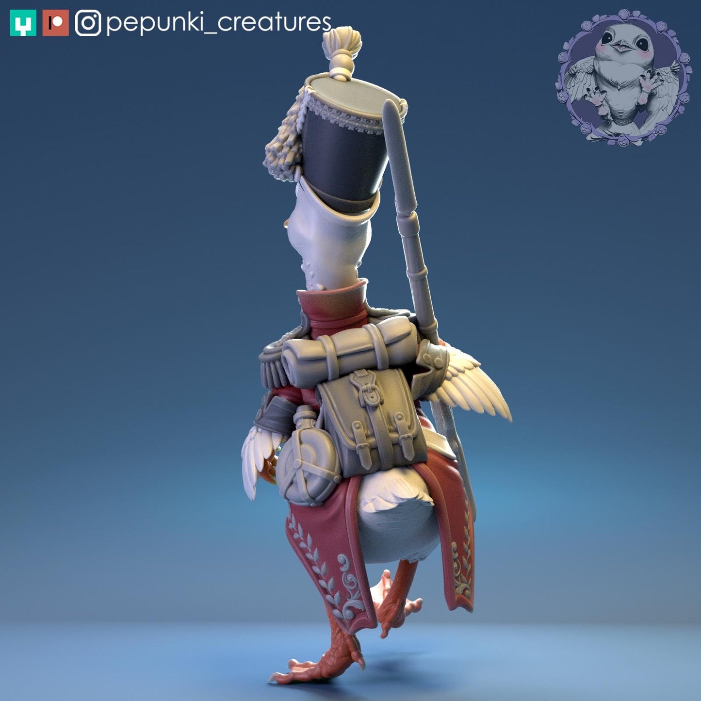 Duck Soldier | Tabletop Miniature | Pepunki Creatures
