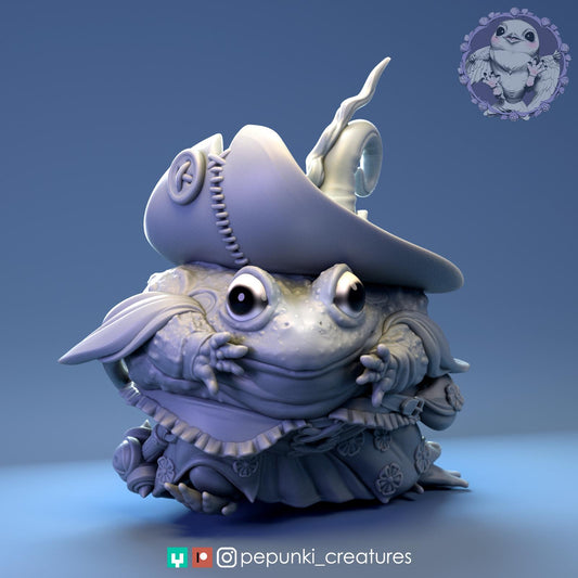 Bullfrog Wizardess | Tabletop Miniature | Pepunki Creatures