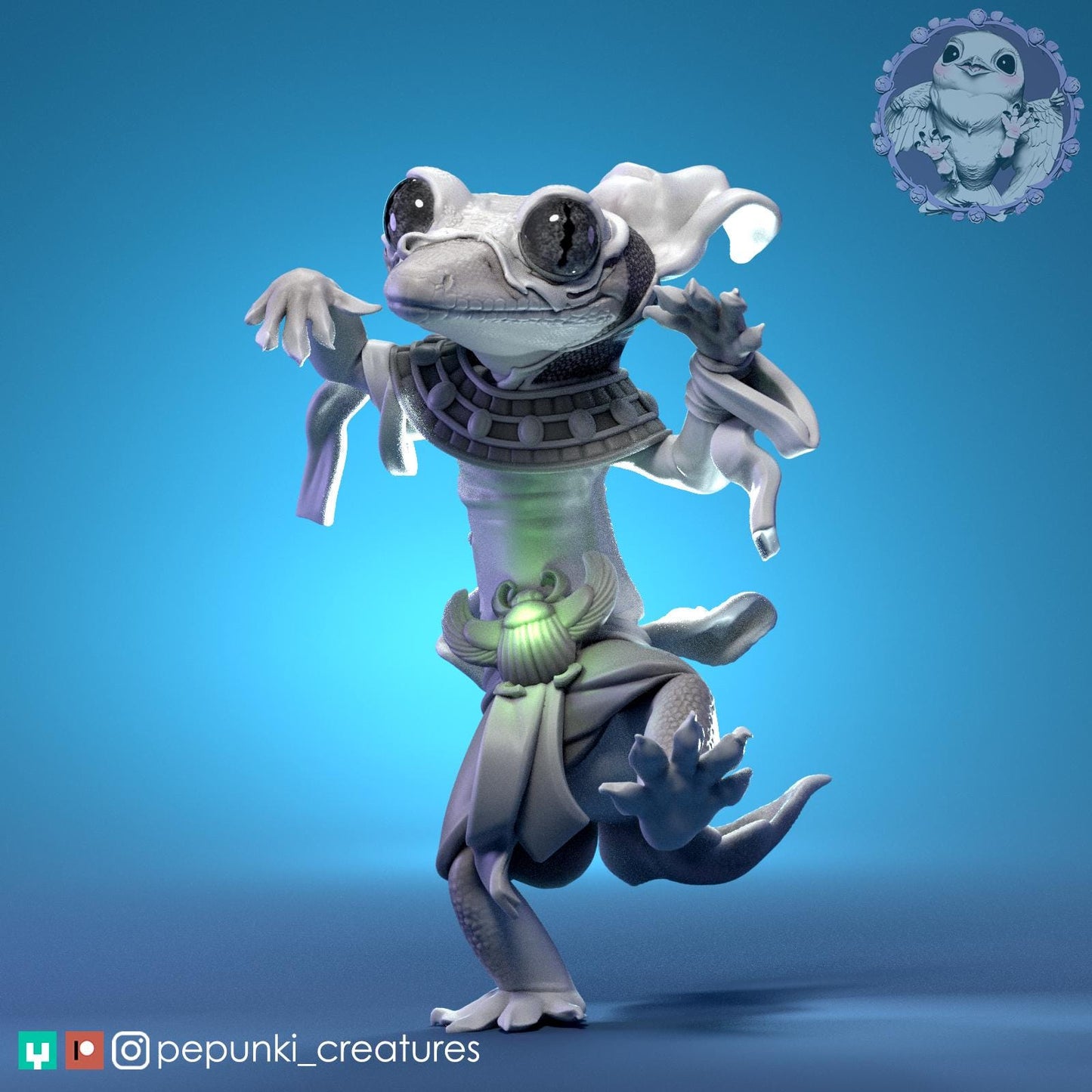 Gecko Mummy | Tabletop Miniature | Pepunki Creatures