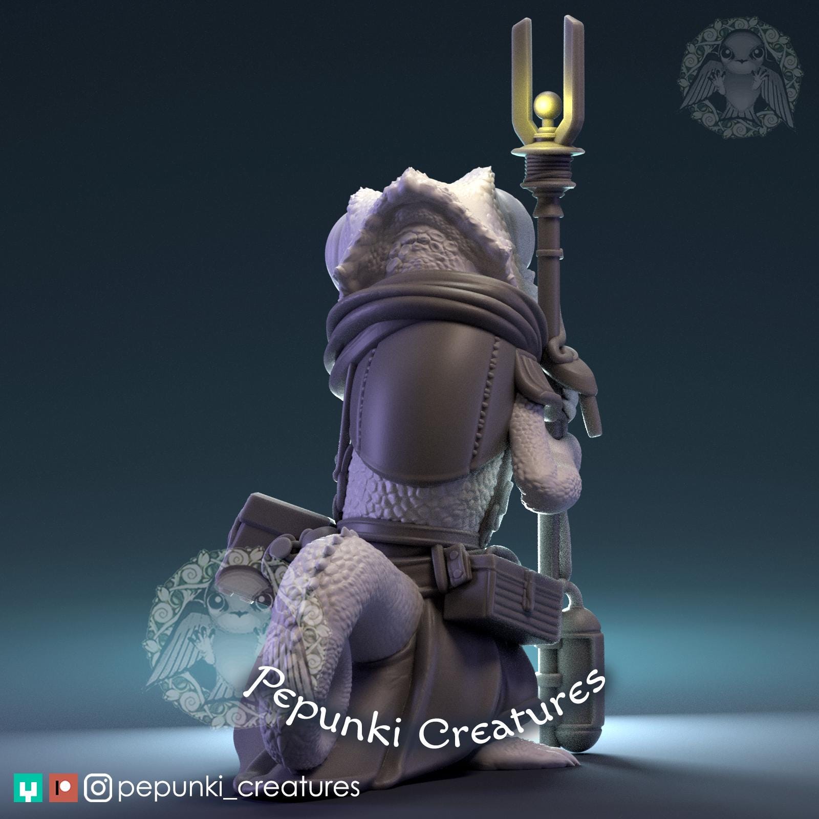 Chameleon Mechanic | Tabletop Miniature | Pepunki Creatures