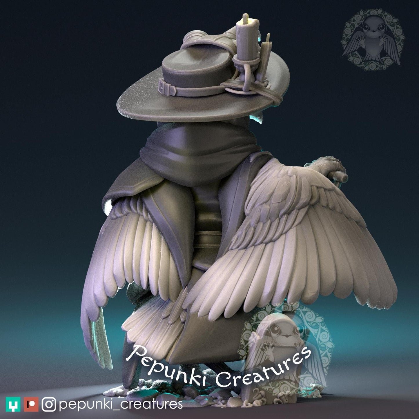 Raven Plague Doctor | Tabletop Miniature | Pepunki Creatures