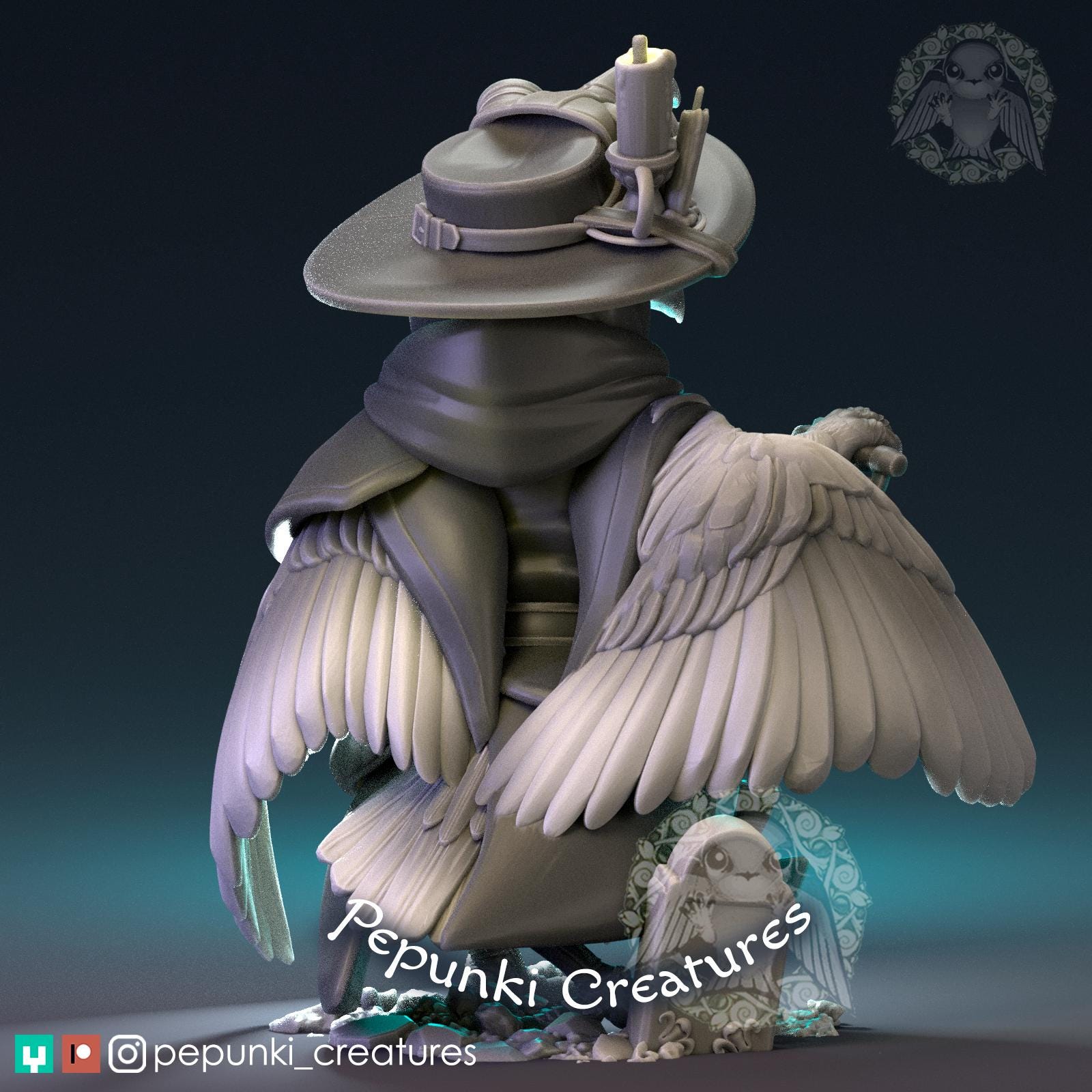 Raven Plague Doctor | Tabletop Miniature | Pepunki Creatures