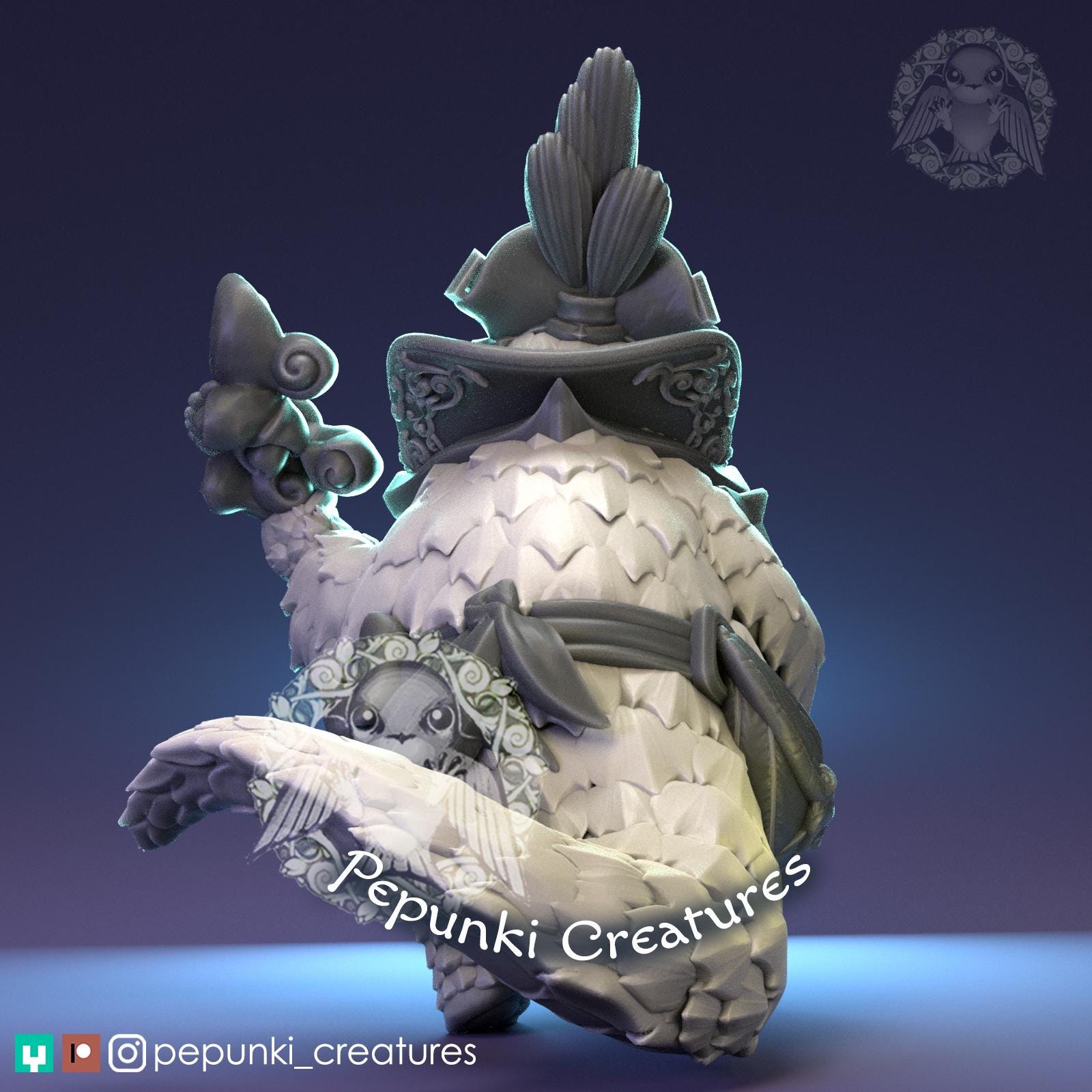 Pangolin Sorcerer | Tabletop Miniature | Pepunki Creatures
