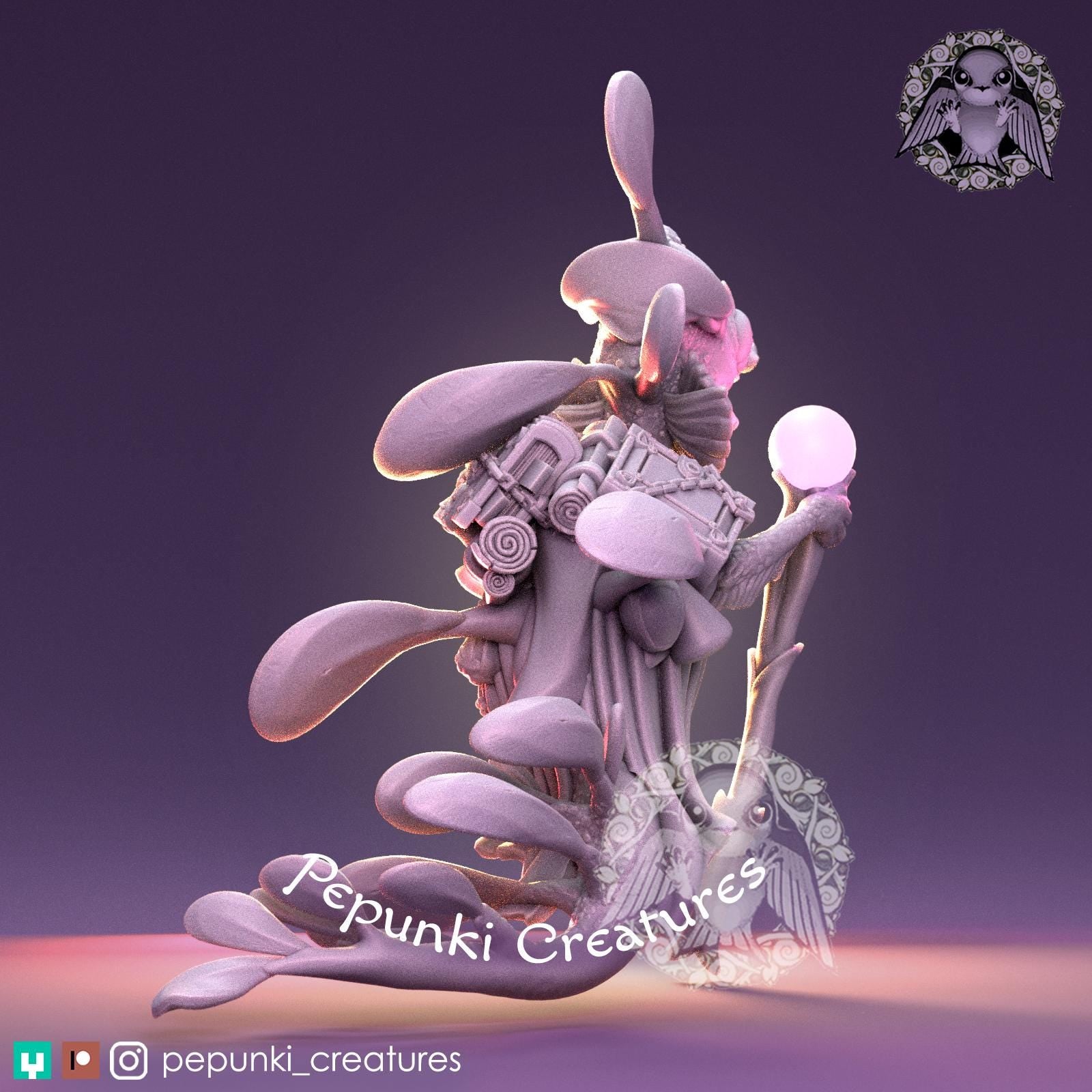 Seahorse Sorceress | Tabletop Miniature | Pepunki Creatures