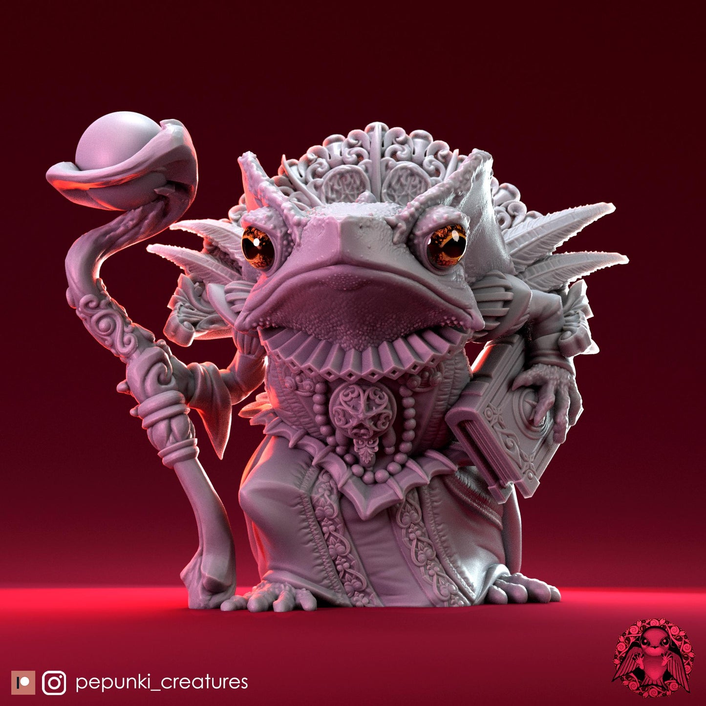 Toad Headmistress | Tabletop Miniature | Pepunki Creatures