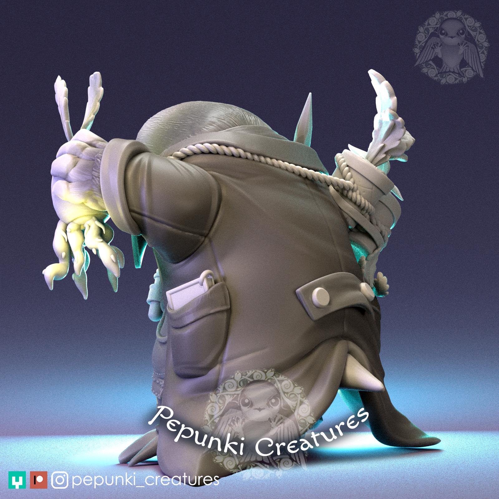 Mole Scientist Farmer | Tabletop Miniature | Pepunki Creatures