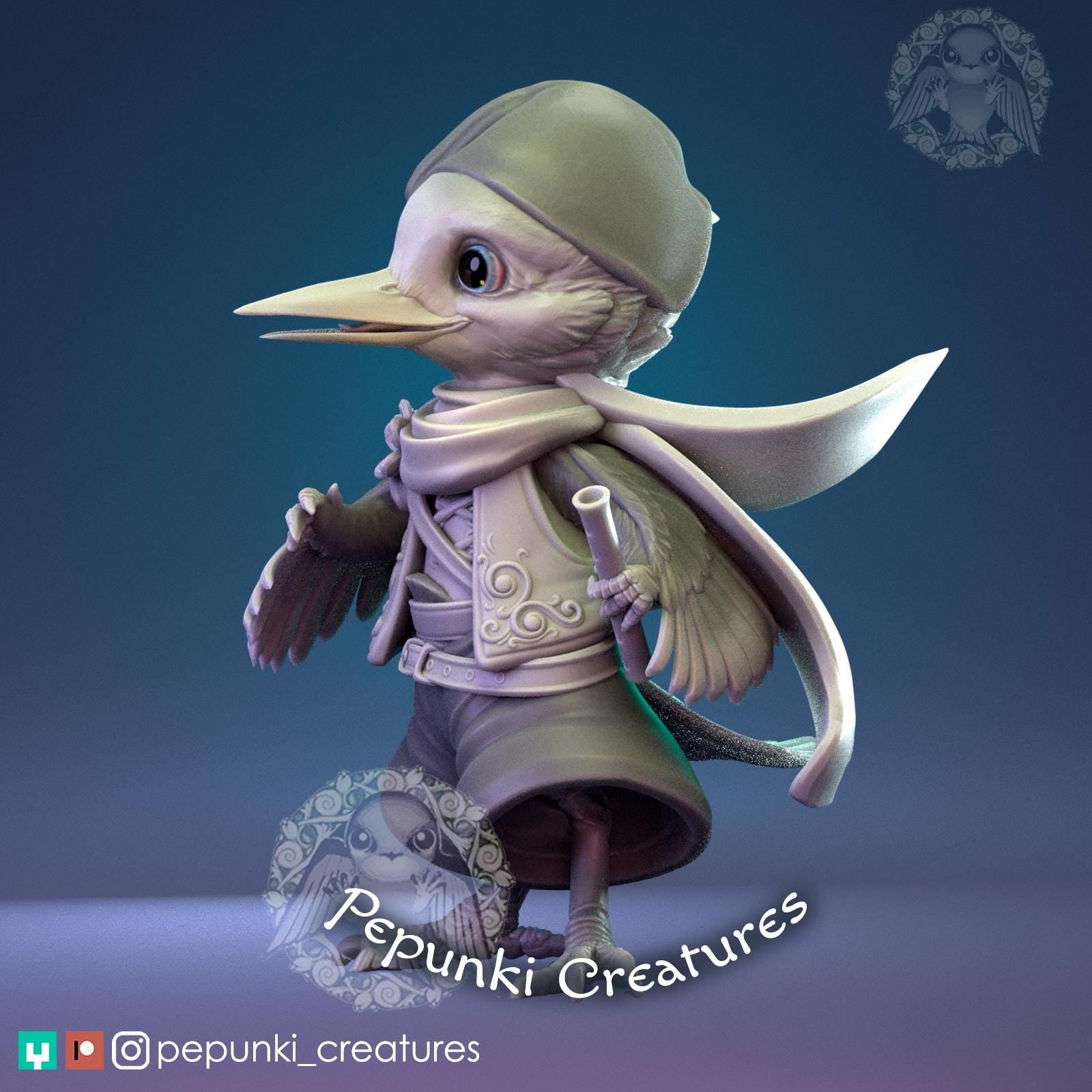 Woodpecker | Tabletop Miniature | Pepunki Creatures