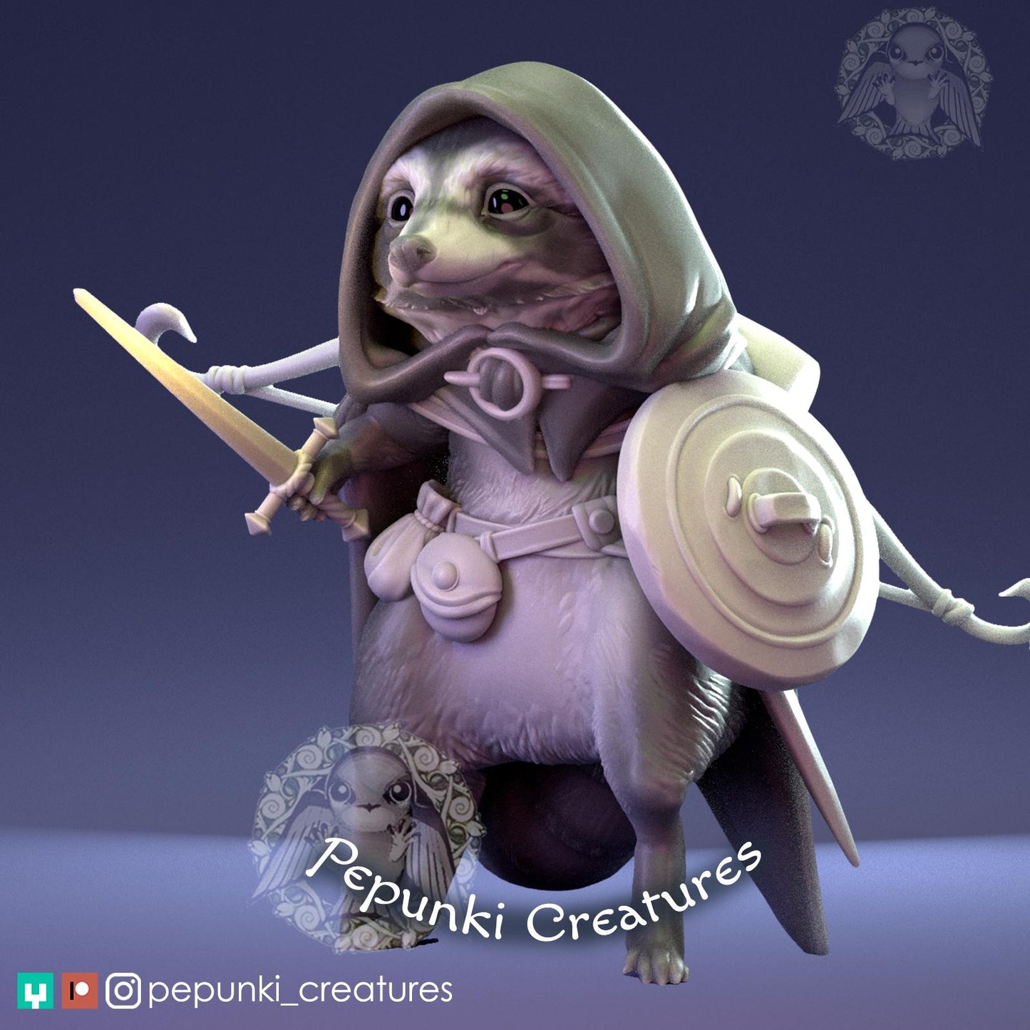 Raccoon Rogue | Tabletop Miniature | Pepunki Creatures