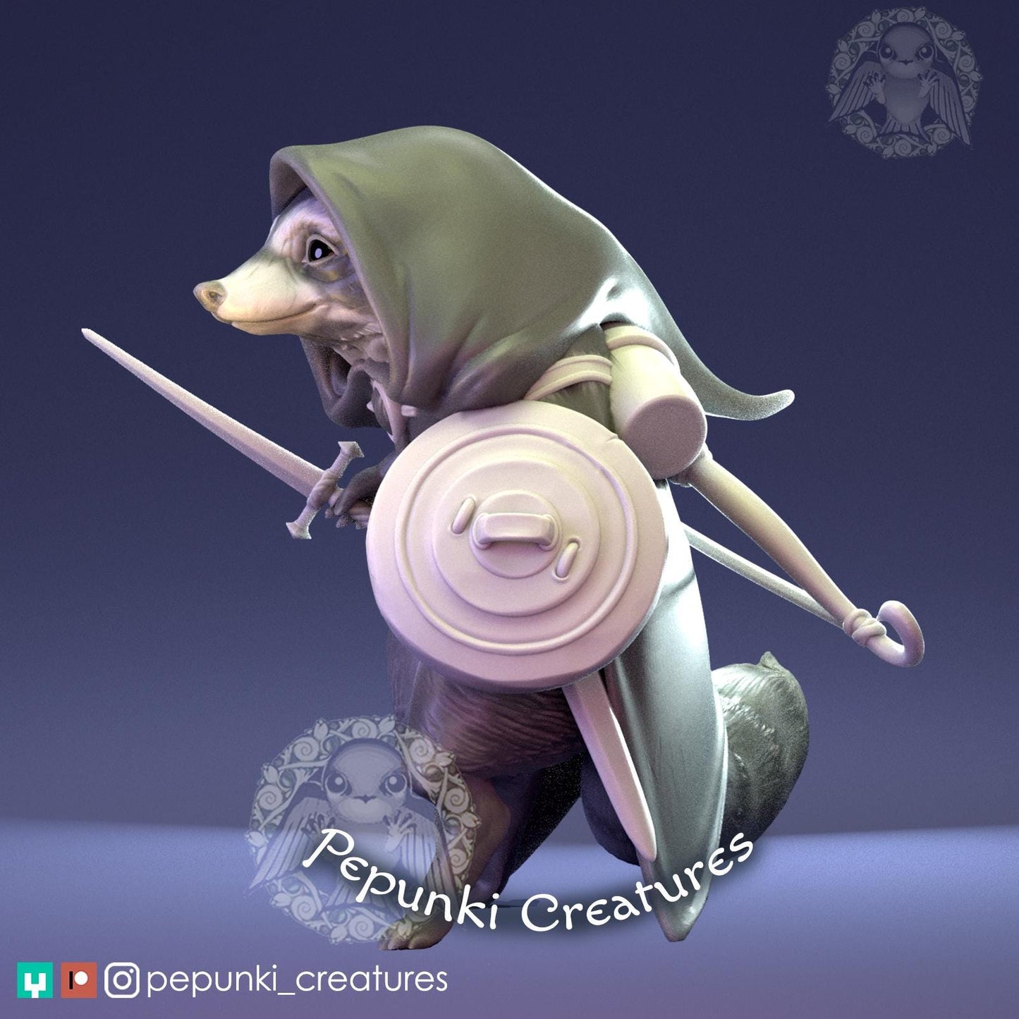 Raccoon Rogue | Tabletop Miniature | Pepunki Creatures