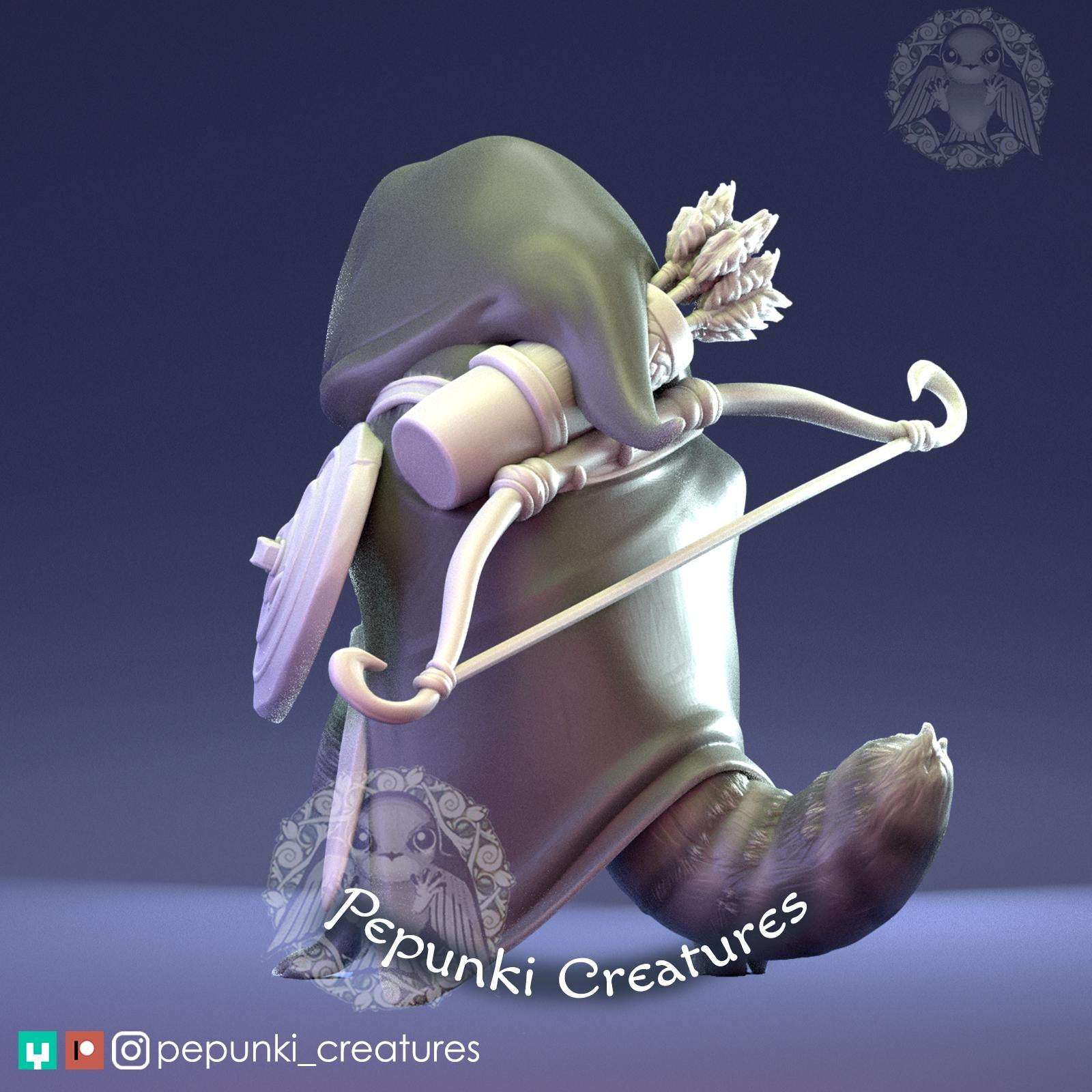 Raccoon Rogue | Tabletop Miniature | Pepunki Creatures