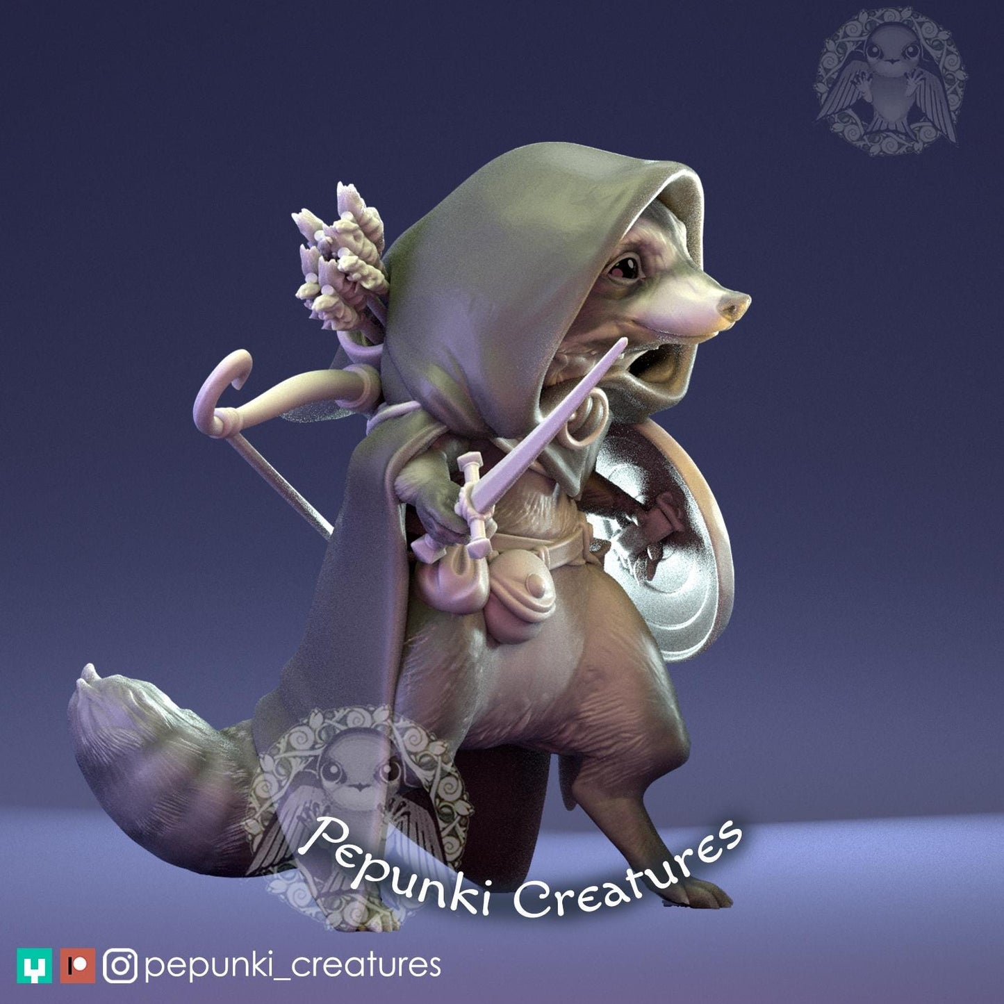 Raccoon Rogue | Tabletop Miniature | Pepunki Creatures