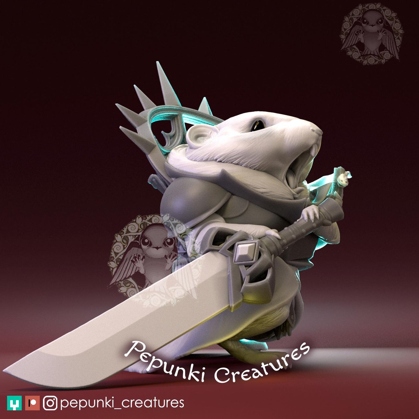 Pika Cleric Warrior | Tabletop Miniature | Pepunki Creatures
