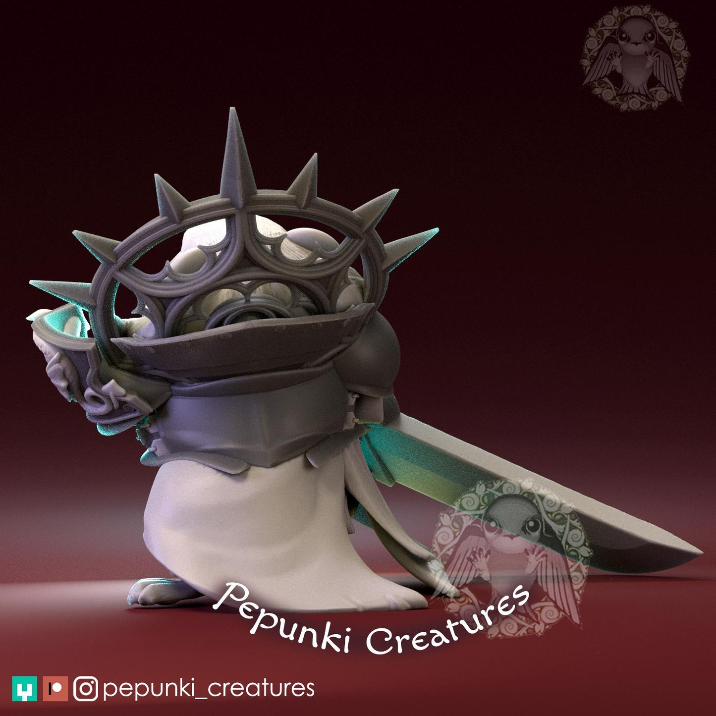 Pika Cleric Warrior | Tabletop Miniature | Pepunki Creatures