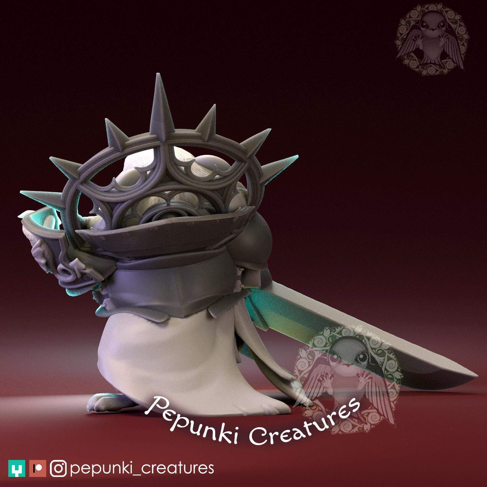 Pika Cleric Warrior | Tabletop Miniature | Pepunki Creatures
