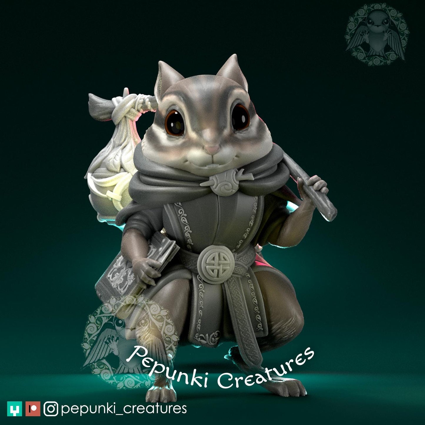 Chipmunk Ranger | Tabletop Miniature | Pepunki Creatures