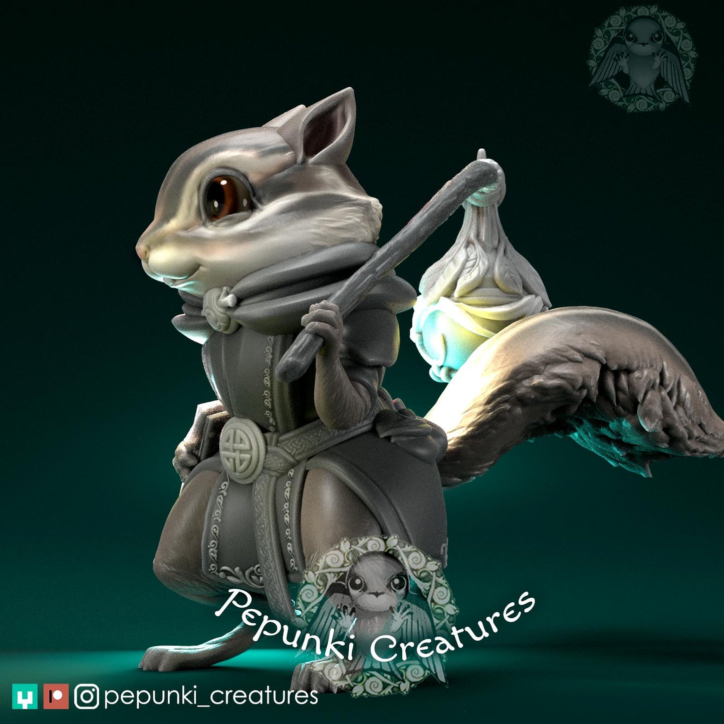Chipmunk Ranger | Tabletop Miniature | Pepunki Creatures
