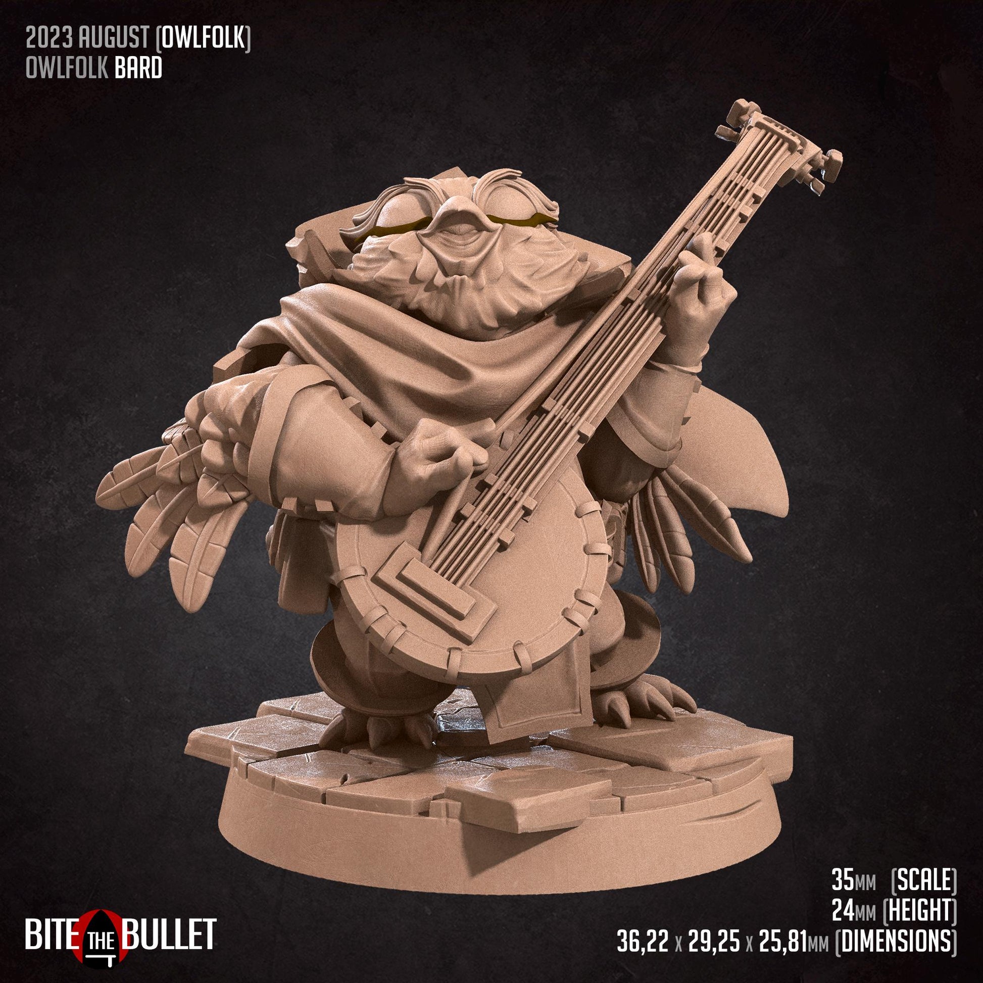 Owlfolk Bard Miniature | Bite the Bullet