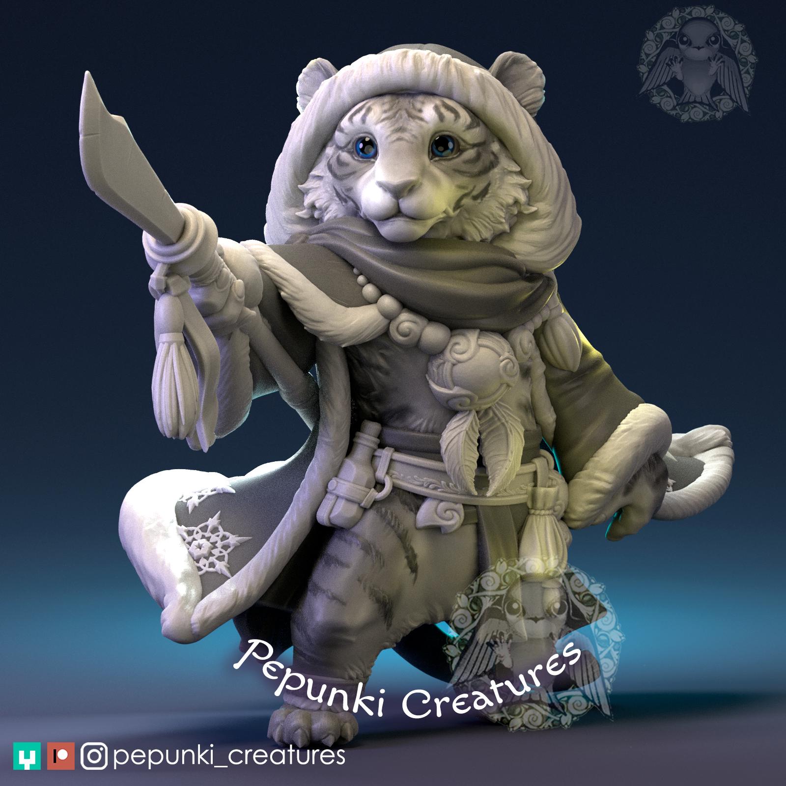 Tiger Warrior | Tabletop Miniature | Pepunki Creatures