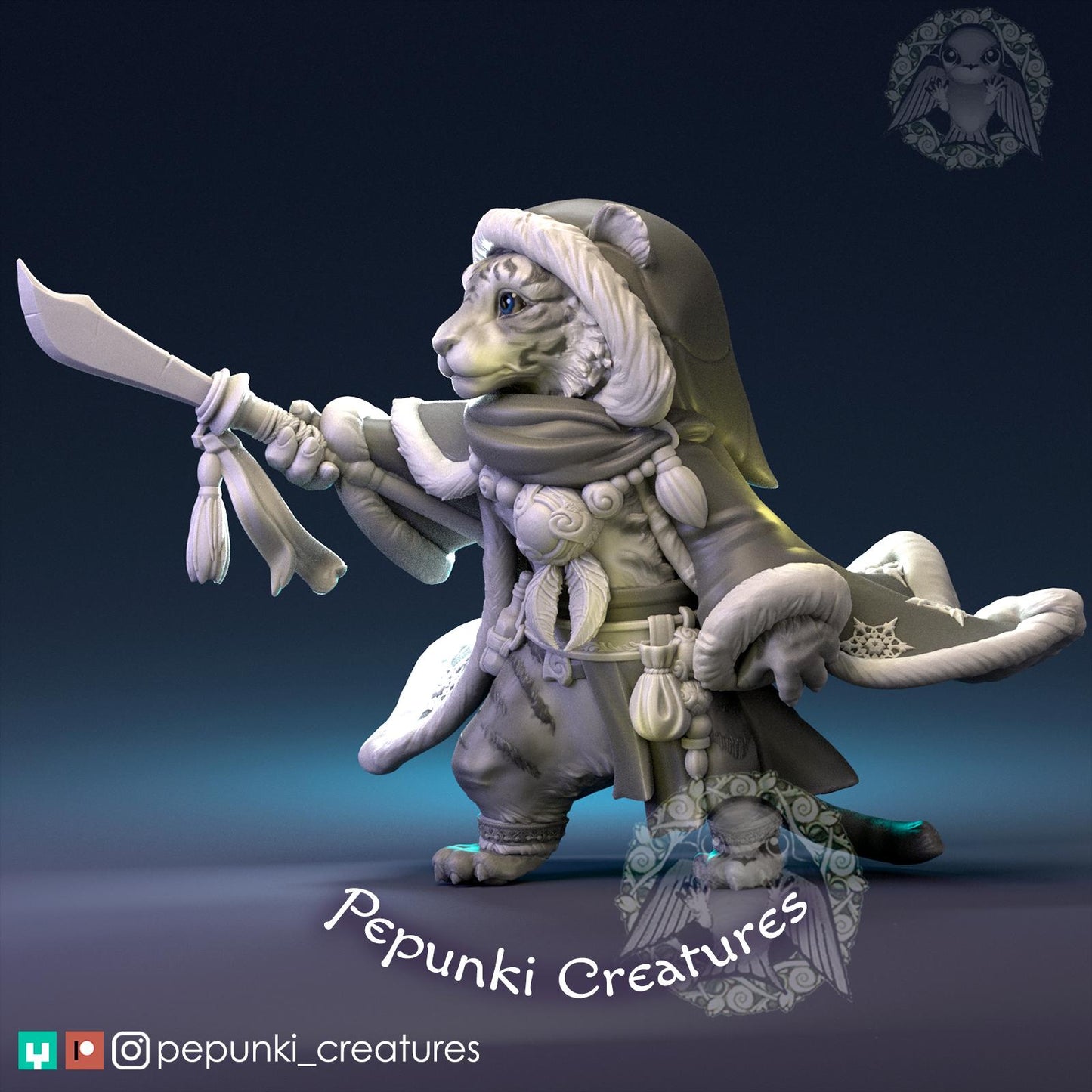 Tiger Warrior | Tabletop Miniature | Pepunki Creatures