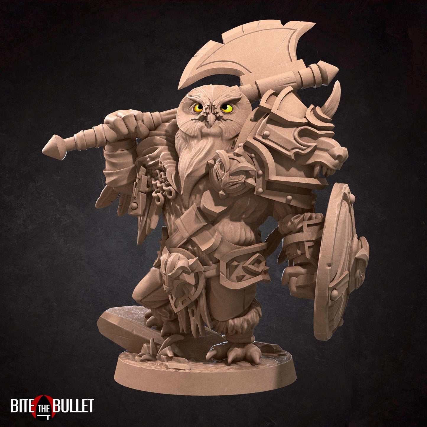 Owlfolk Barbarian Miniature | Bite the Bullet