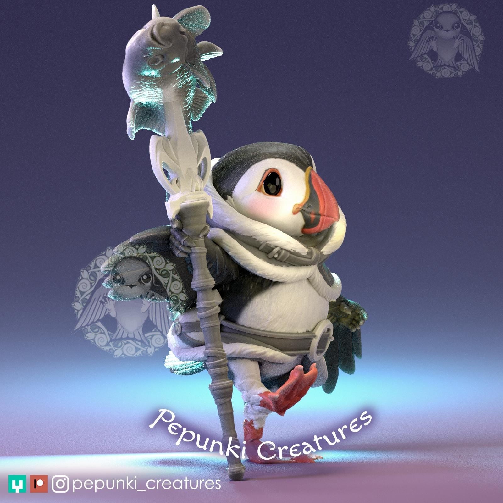 Puffin | Tabletop Miniature | Pepunki Creatures