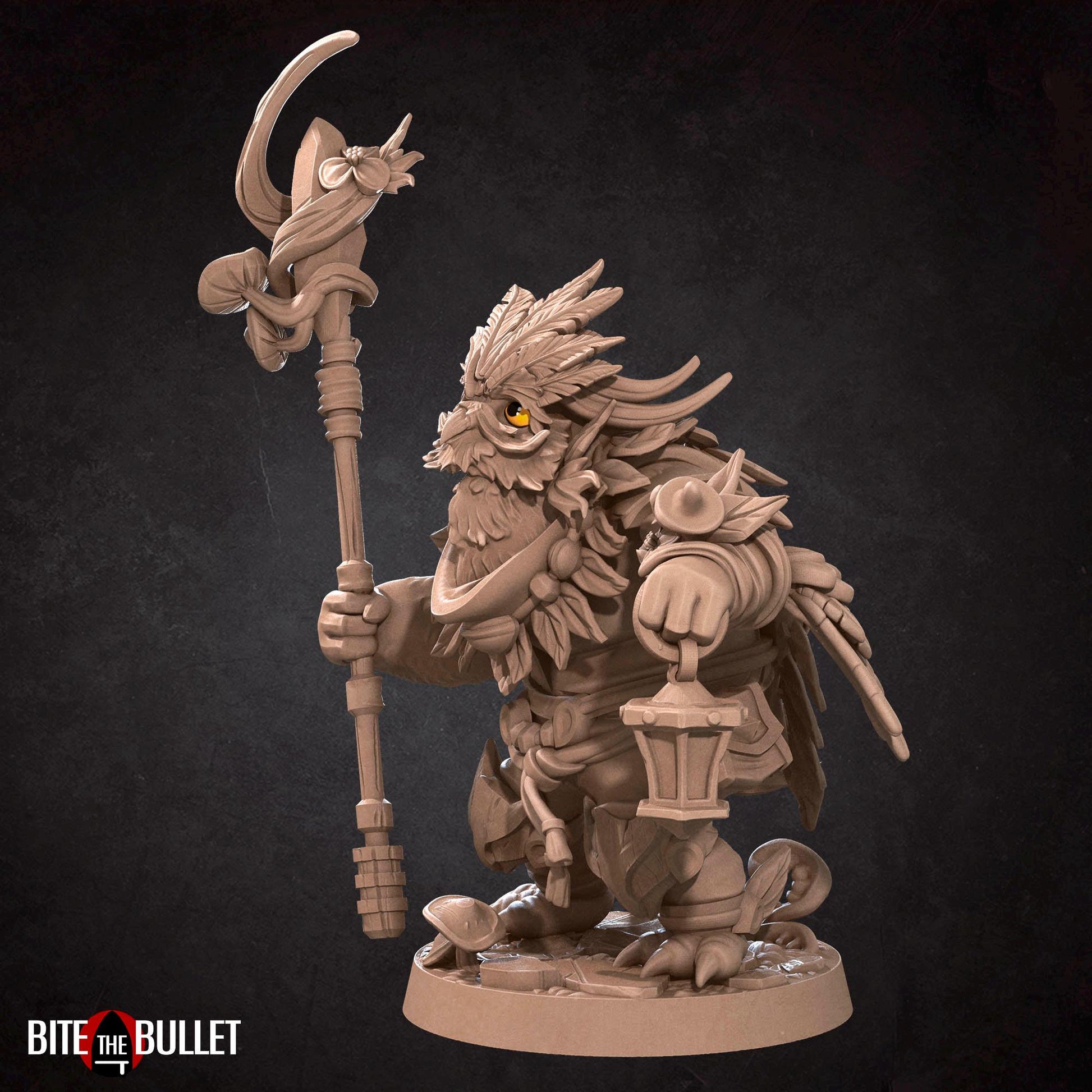 Owlfolk Druid Miniature | Bite the Bullet