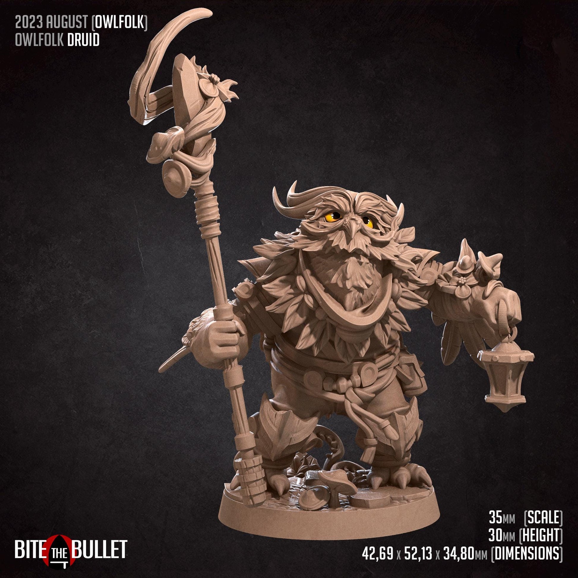 Owlfolk Druid Miniature | Bite the Bullet