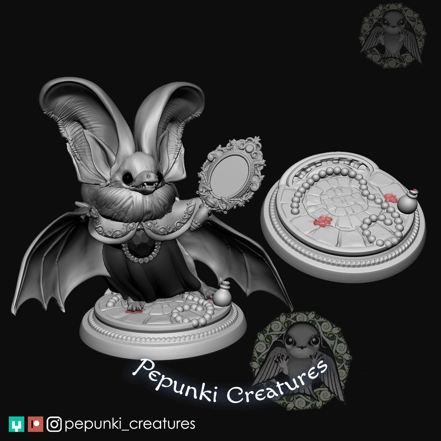 Long-Eared Bat Countess | Tabletop Miniature | Pepunki Creatures