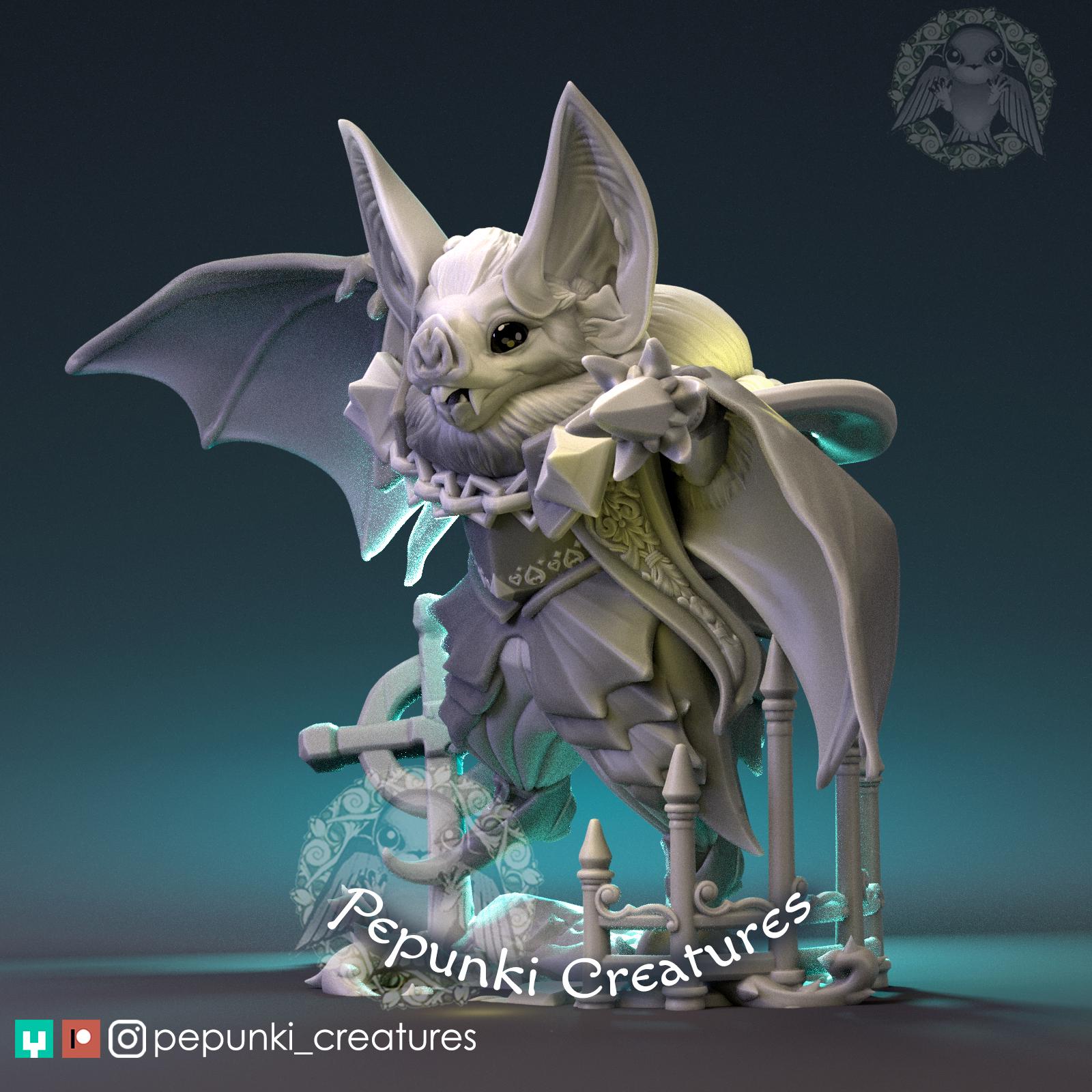 Vampire Bat Warrior | Tabletop Miniature | Pepunki Creatures