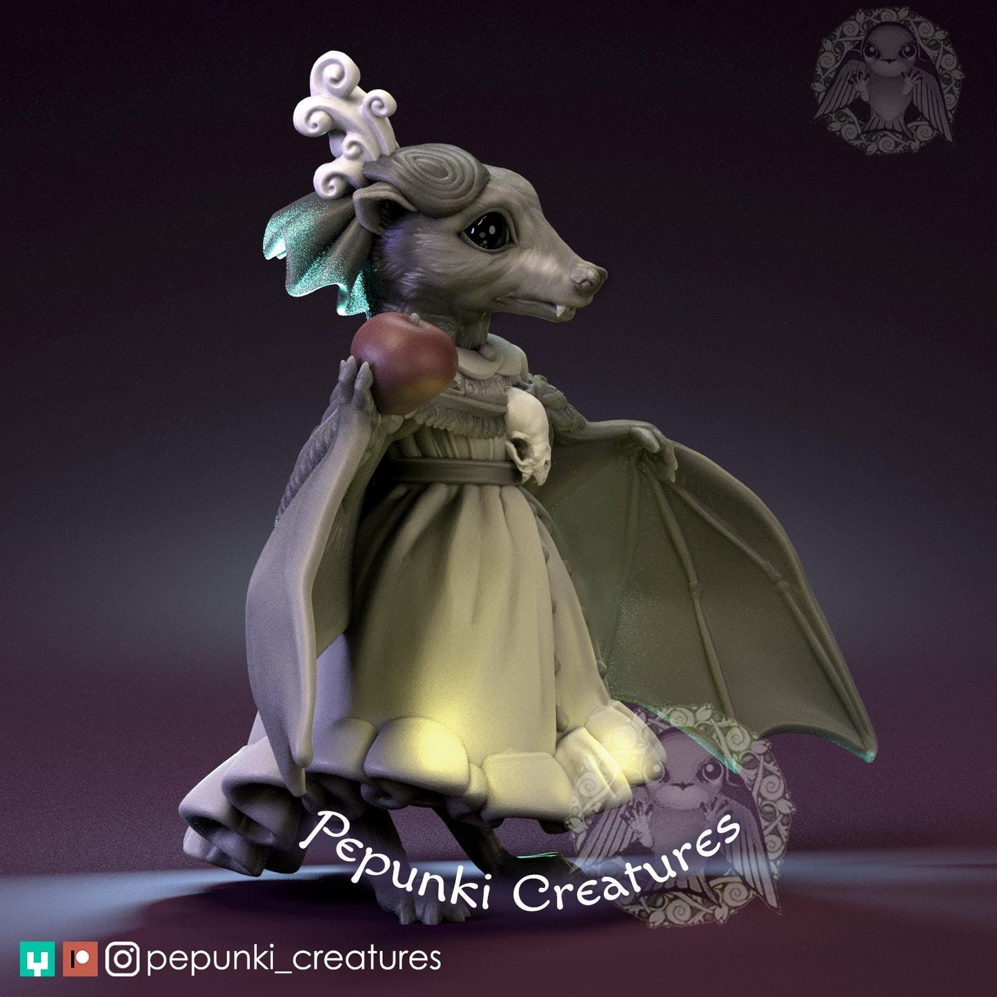 Fruit Bat Lady | Tabletop Miniature | Pepunki Creatures