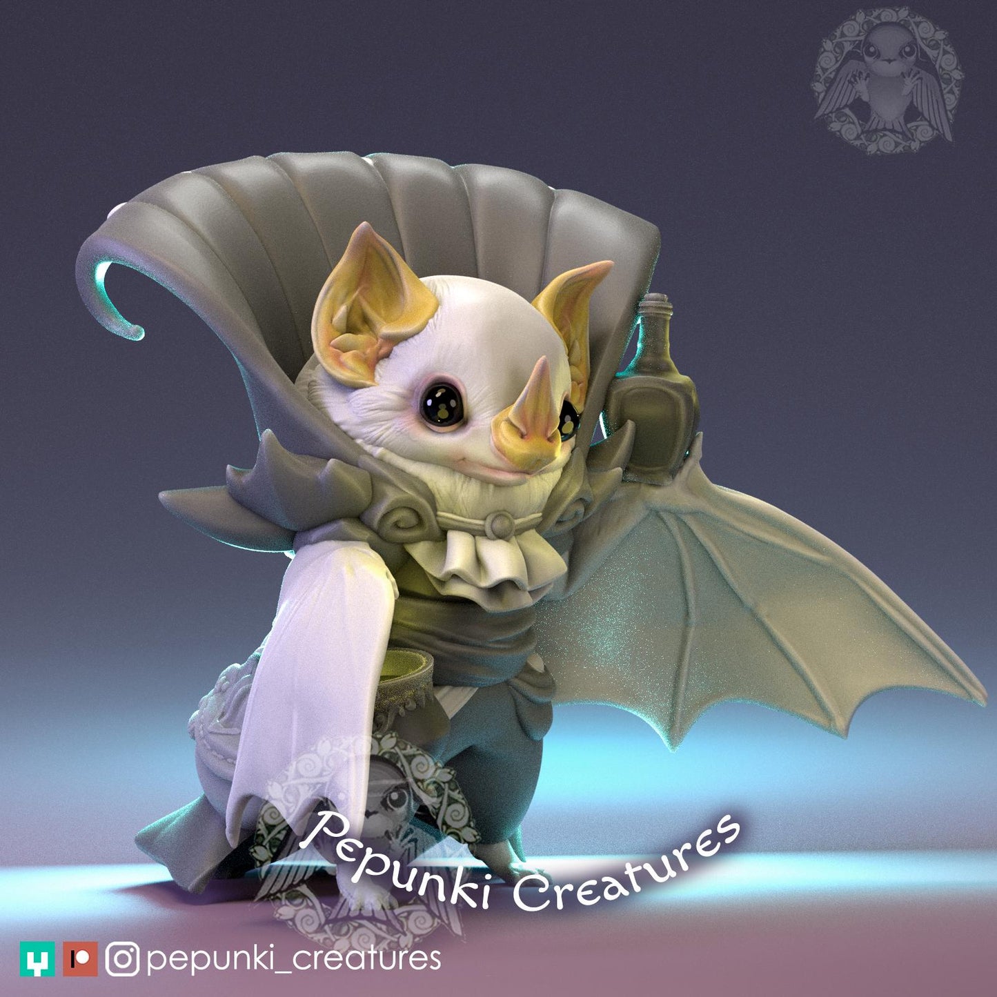 Honduran White Bat Butler | Tabletop Miniature | Pepunki Creatures