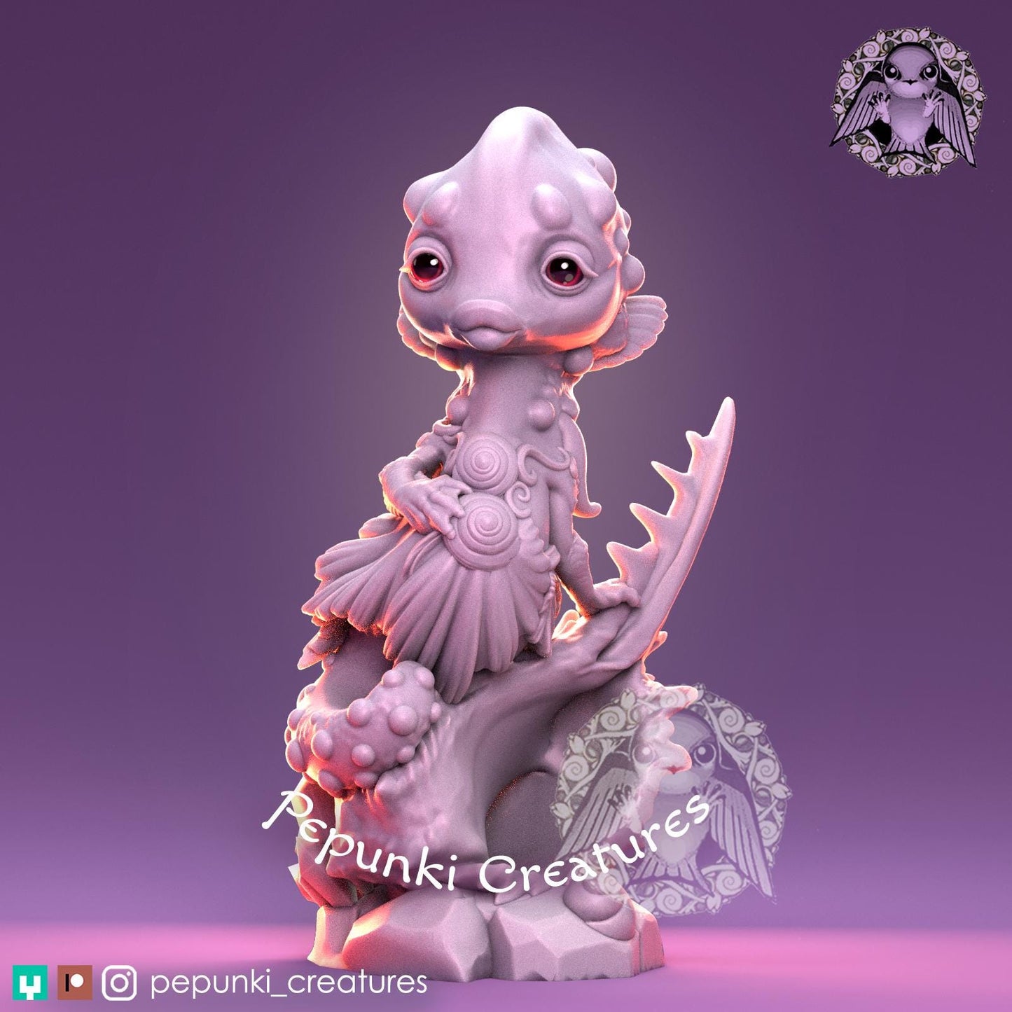 Seahorse Lady | Tabletop Miniature | Pepunki Creatures