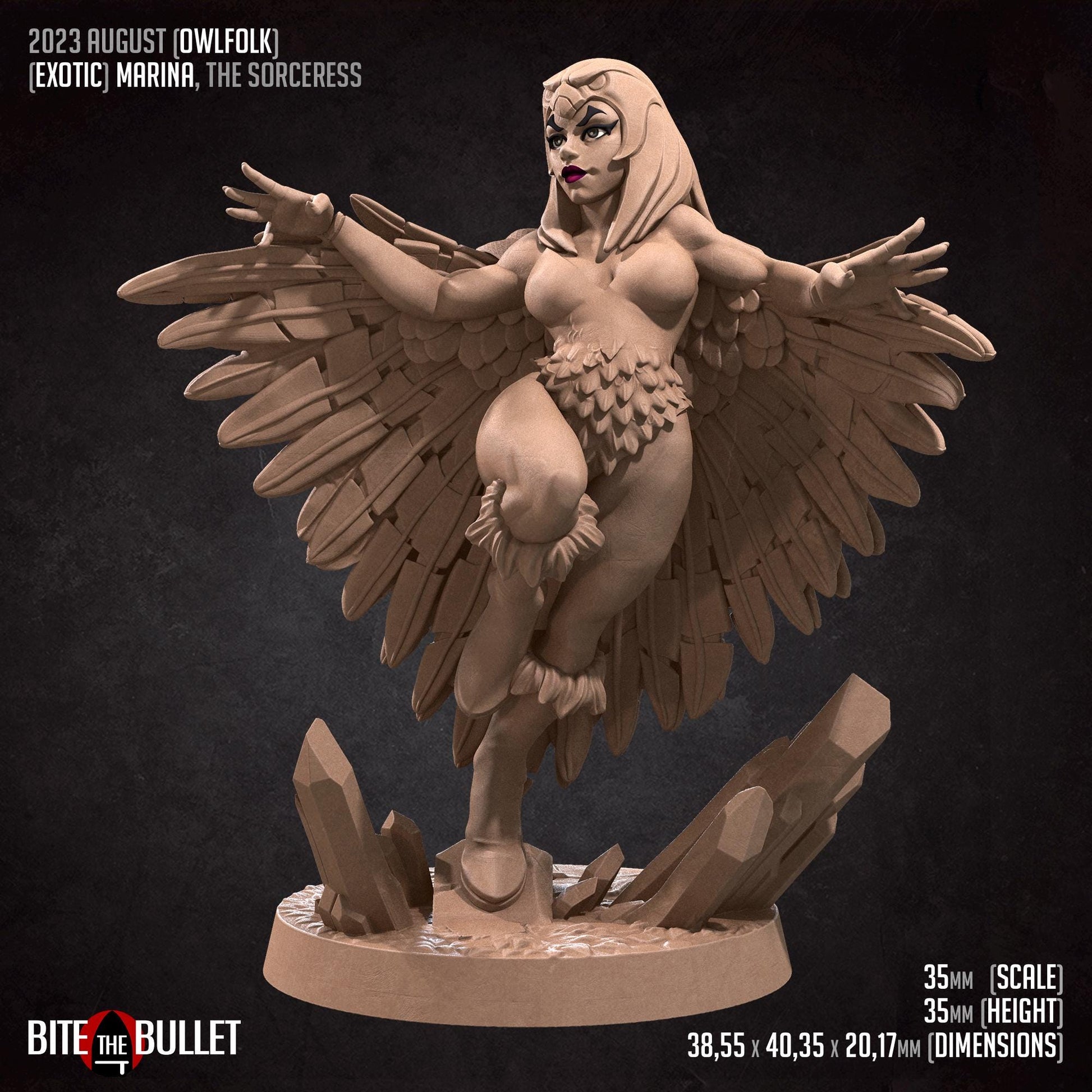 Marina, the Owl Sorceress Miniature | Bite the Bullet