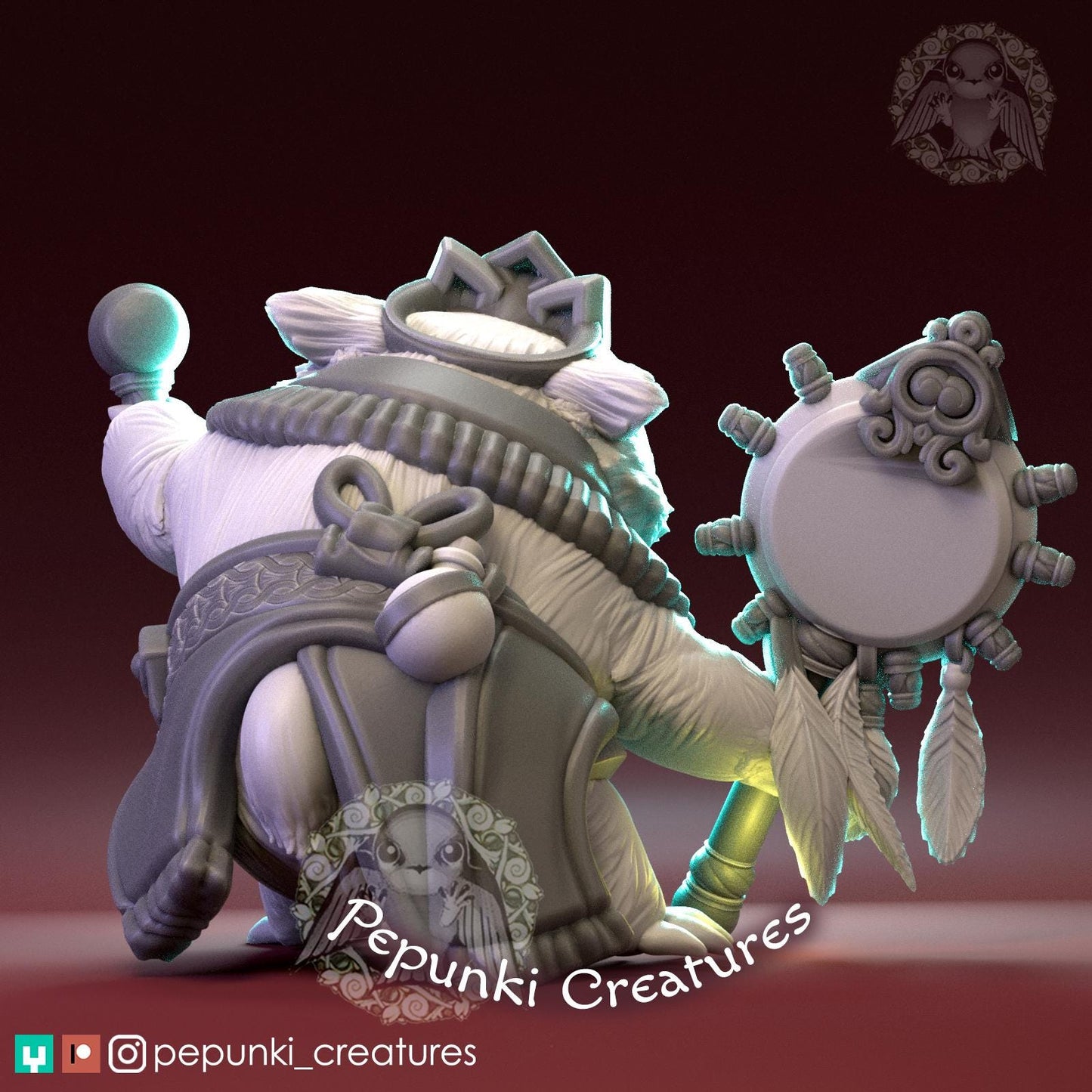 Wombat Shaman Wizard | Tabletop Miniature | Pepunki Creatures