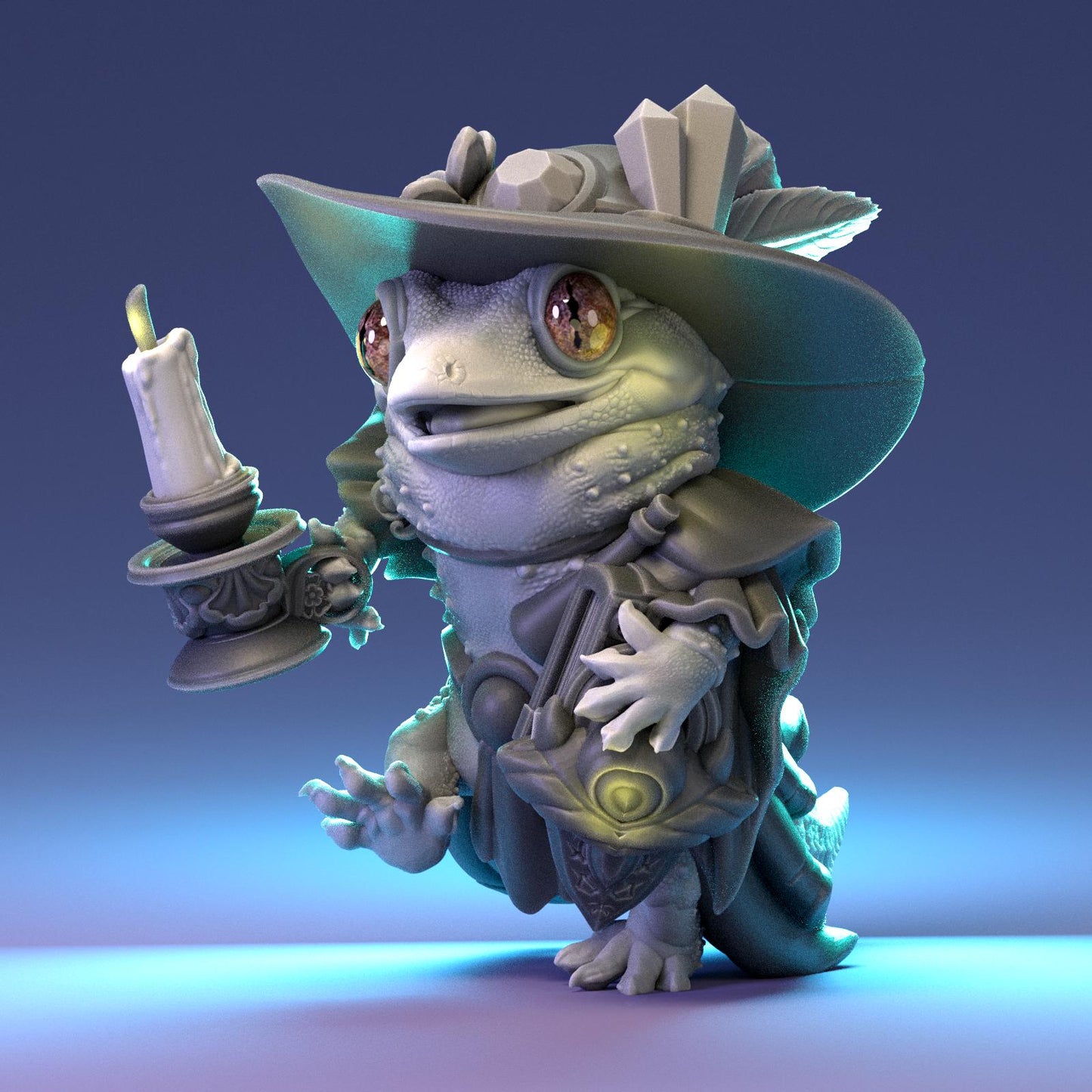 Tokay Gecko Wizard | Tabletop Miniature | Pepunki Creatures