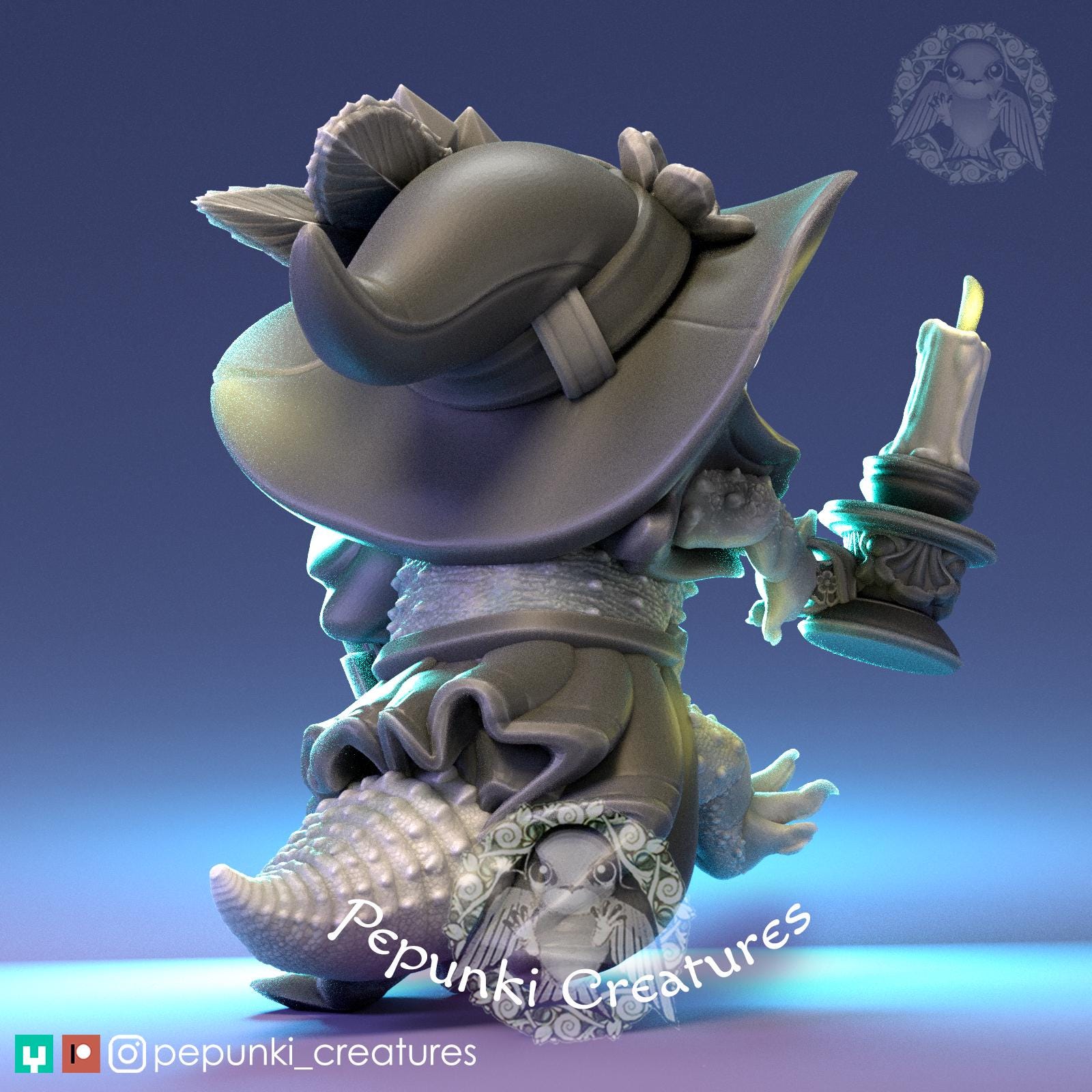 Tokay Gecko Wizard | Tabletop Miniature | Pepunki Creatures