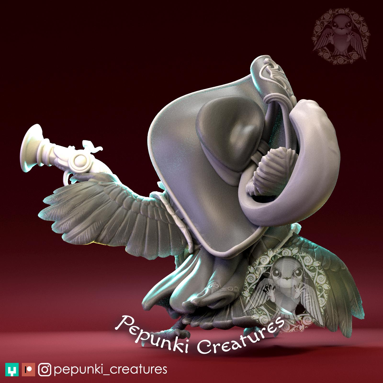 Toucan Pirate | Tabletop Miniature | Pepunki Creatures