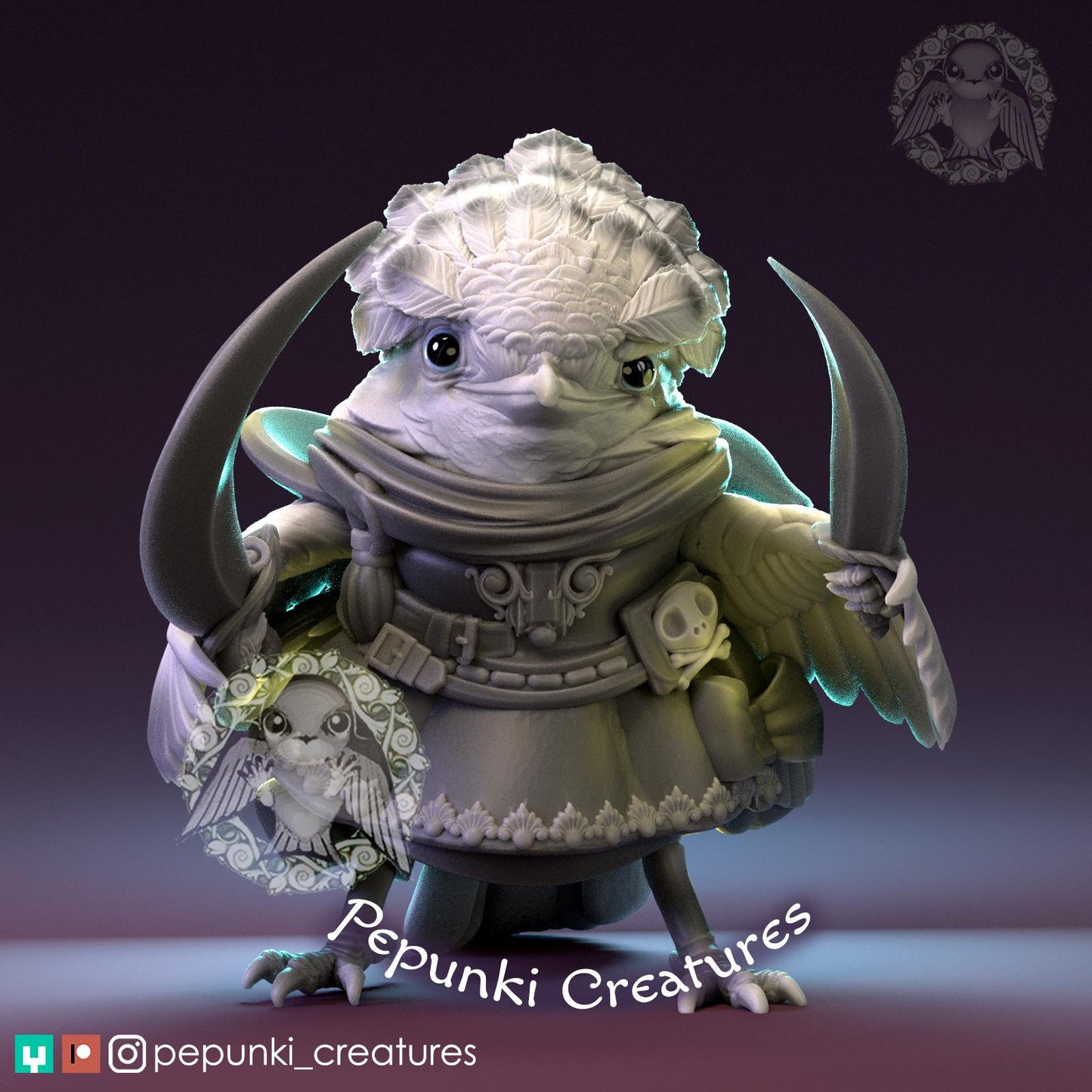 Flycatcher Lady Pirate | Tabletop Miniature | Pepunki Creatures