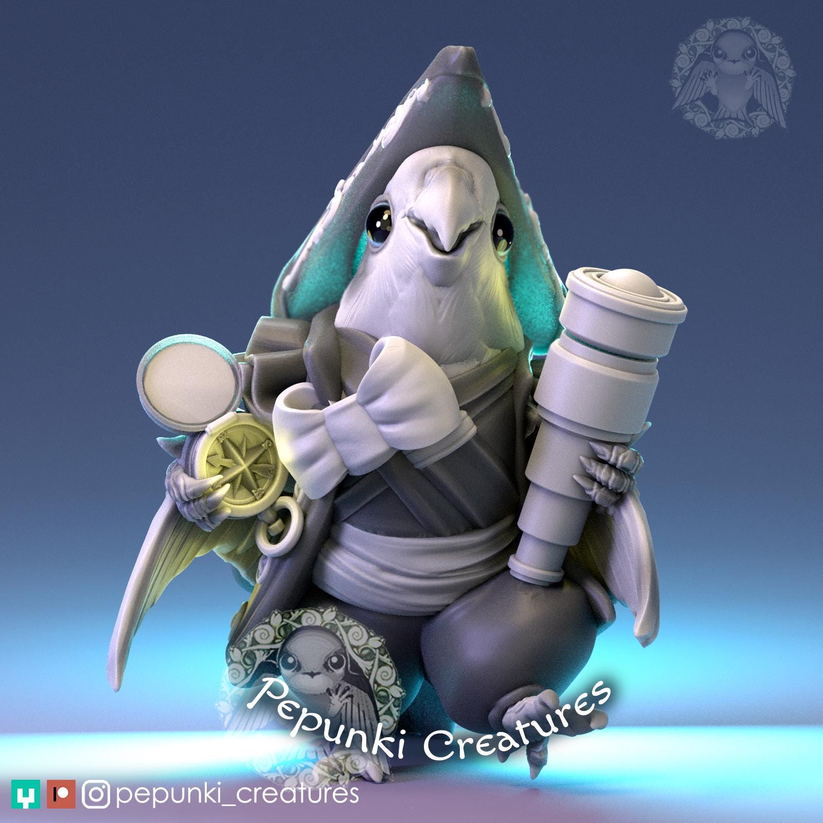 Cockatiel Navigator | Tabletop Miniature | Pepunki Creatures