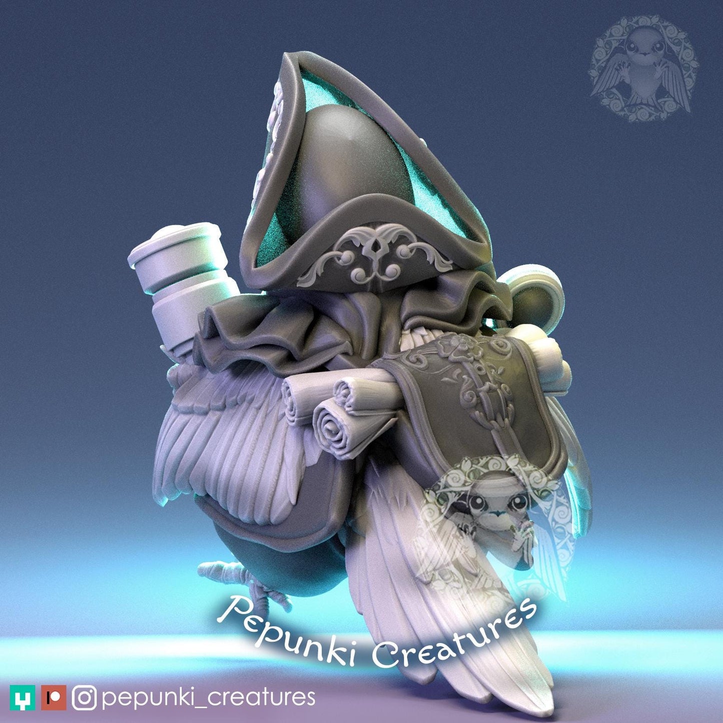 Cockatiel Navigator | Tabletop Miniature | Pepunki Creatures