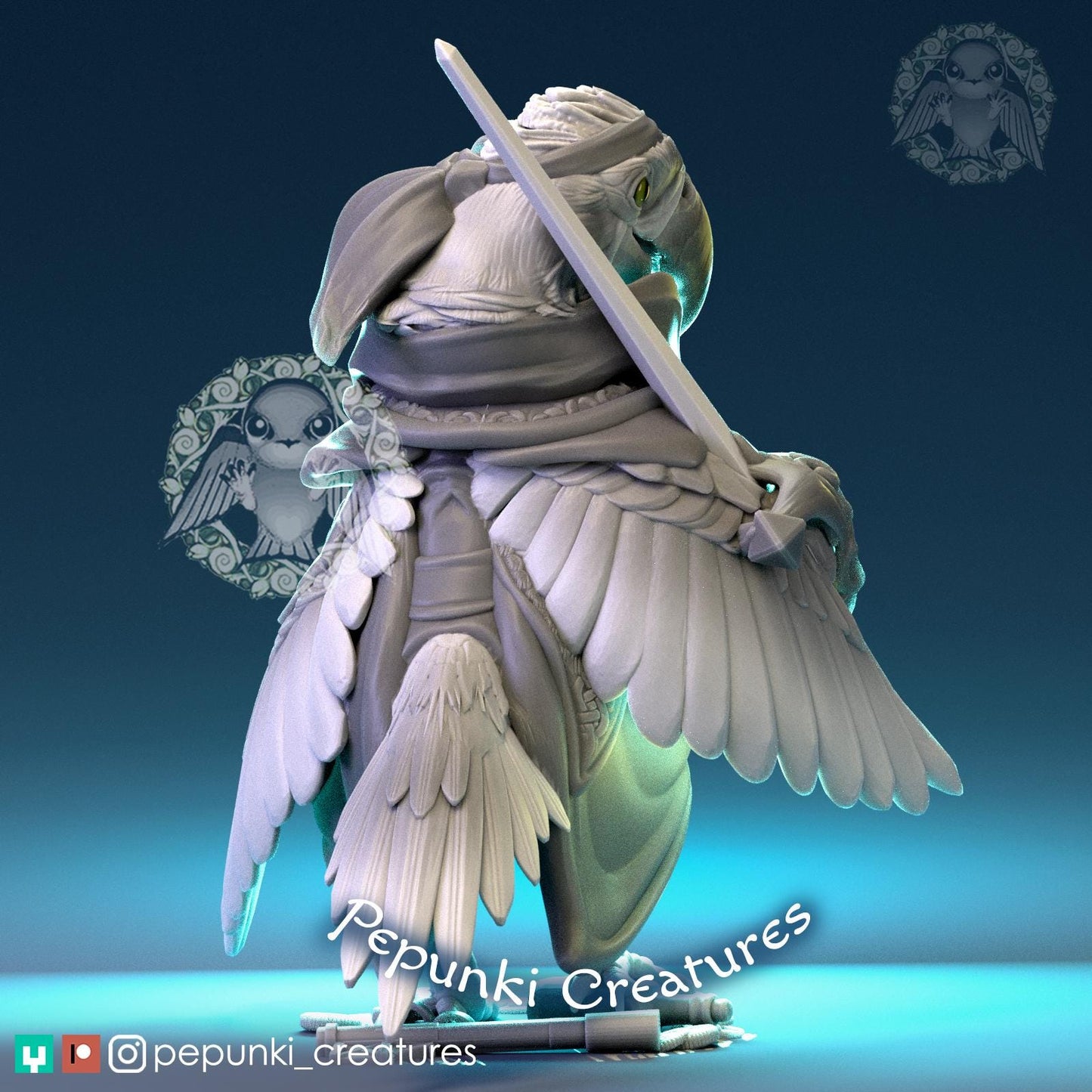 Macaw Pirate | Tabletop Miniature | Pepunki Creatures