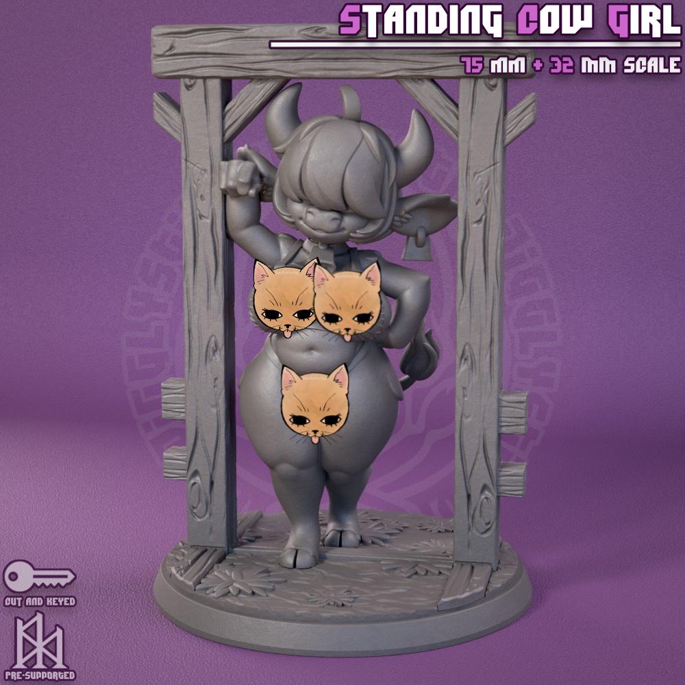 Cow Girl Miniatures | 3D Resin Figurine | Jigglystix